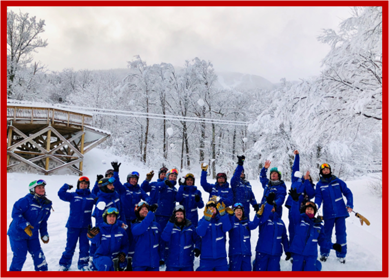 Stowe Ski and Ride School instructors in winter
