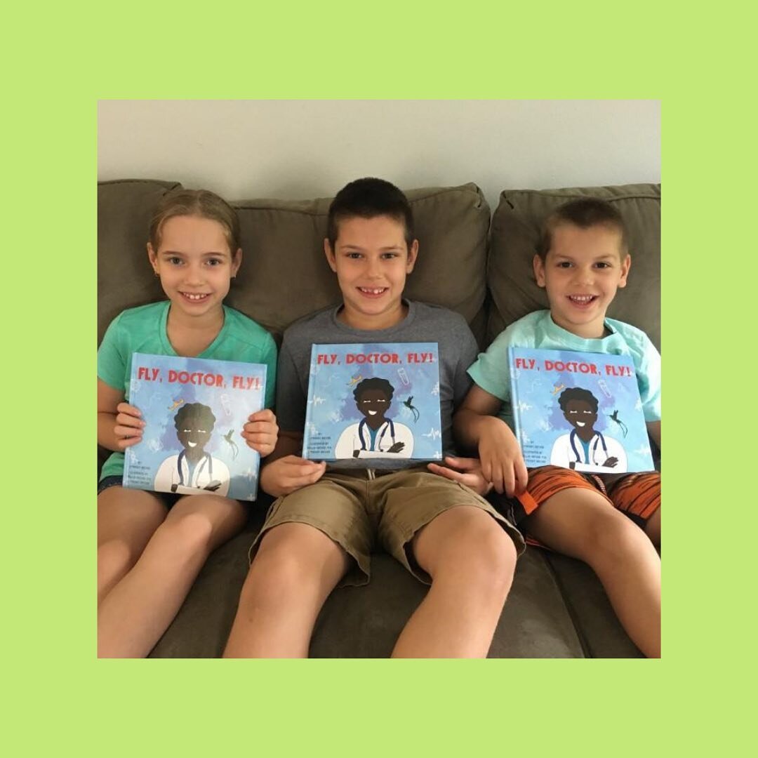 Gwenyth, Seth, and Drew! I can&rsquo;t wait to see all of the amazing things you&rsquo;ll do! 🌍 So glad each of you enjoyed your copies of @flydoctorfly ☁️ 🩺  I absolutely love seeing these smiling faces!
