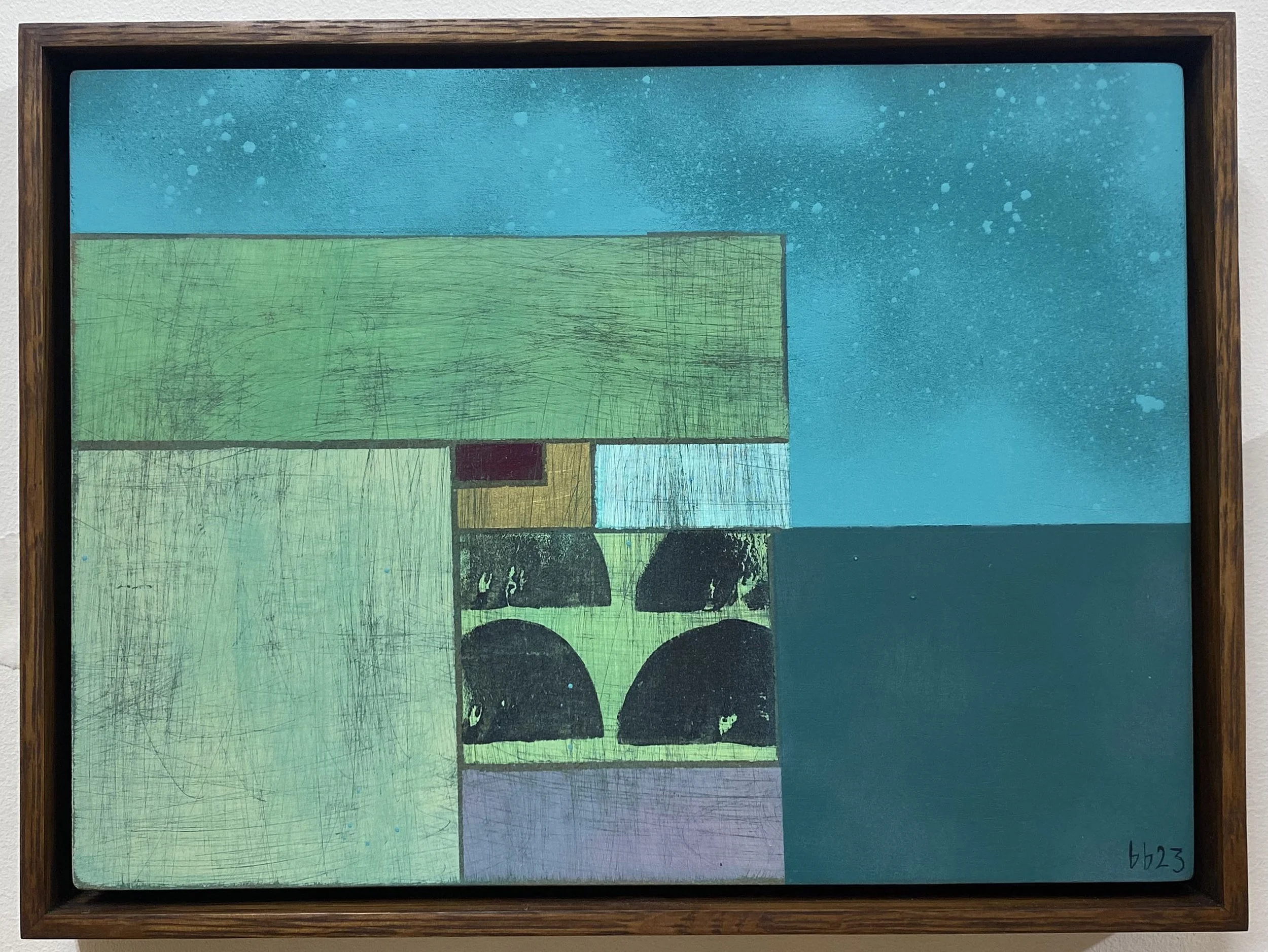 tidings - tray framed in dark wood