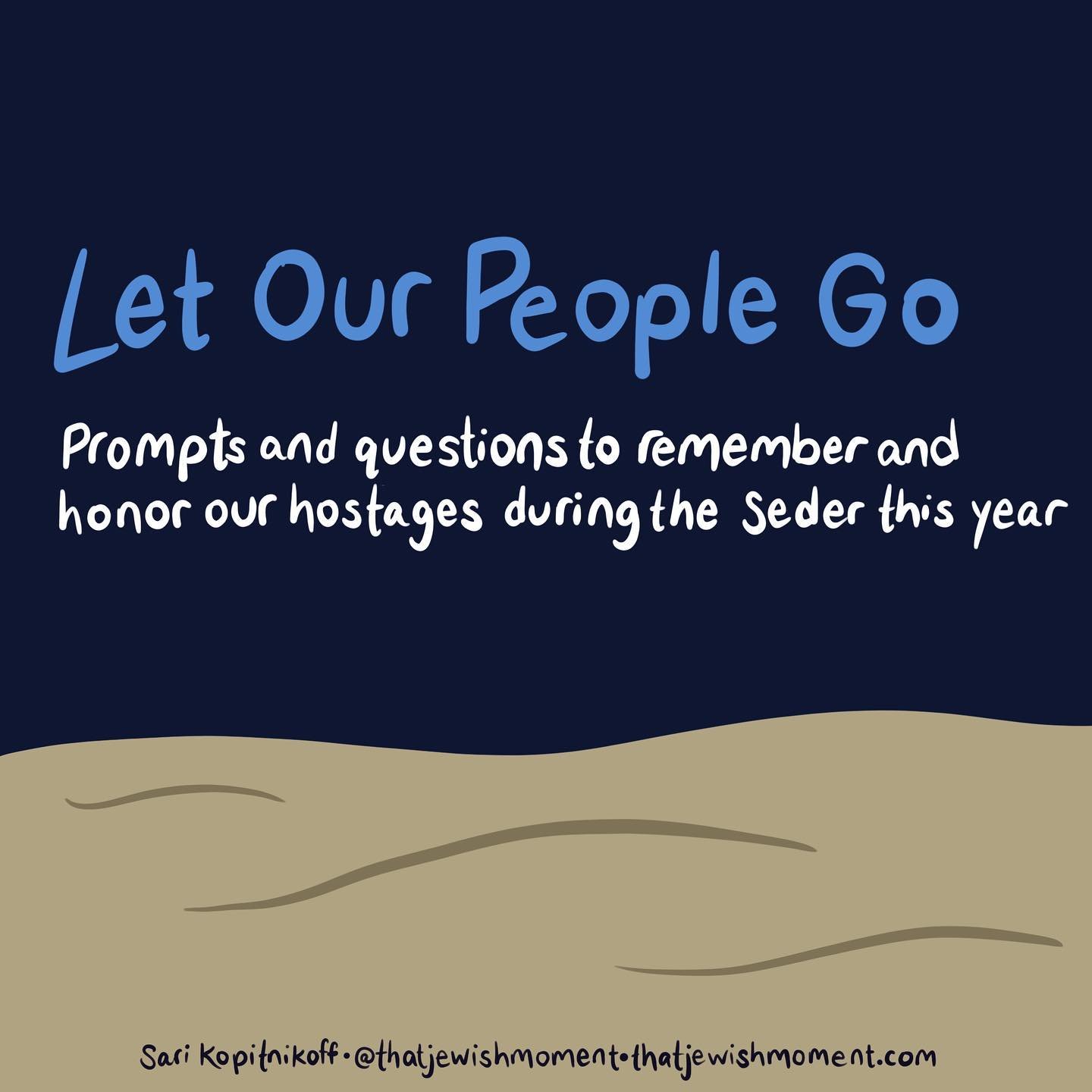 My deepest hope is that we won&rsquo;t need to use these this year. 

But in case we do, these are some ways to remember and honor our dear hostages at the Seder. 

#BringThemHomeNow #BringThemHome #passover #seder