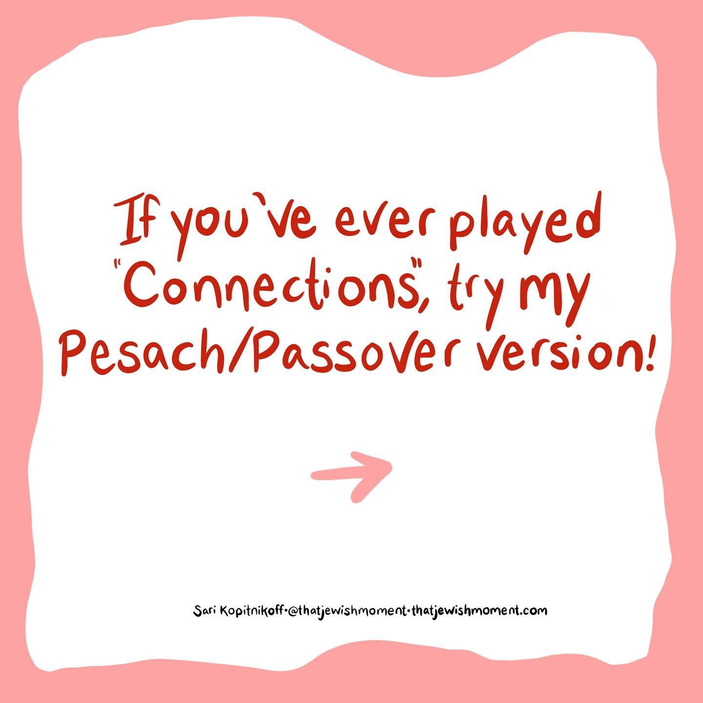 Whip it out when the Seder convo gets too heated 🤓  #seder #passover #pesach #jewish #connections #sedergame