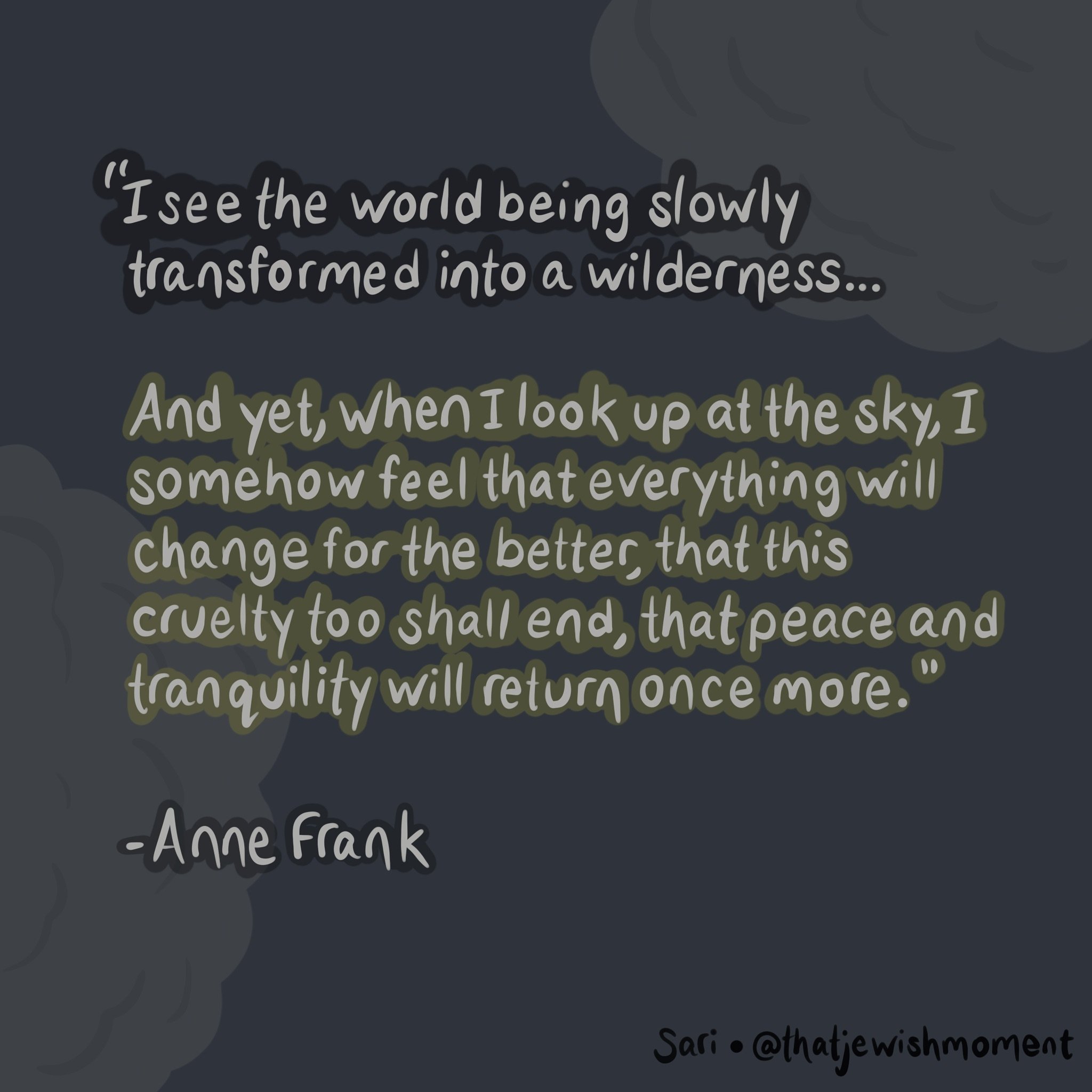 On this heavy day of Yom Hashoah, we remember Anne Frank and the 6 million who perished. And let&rsquo;s hold onto hope for better times soon. 

#yomhashoah #annefrank #holocaustremembranceday