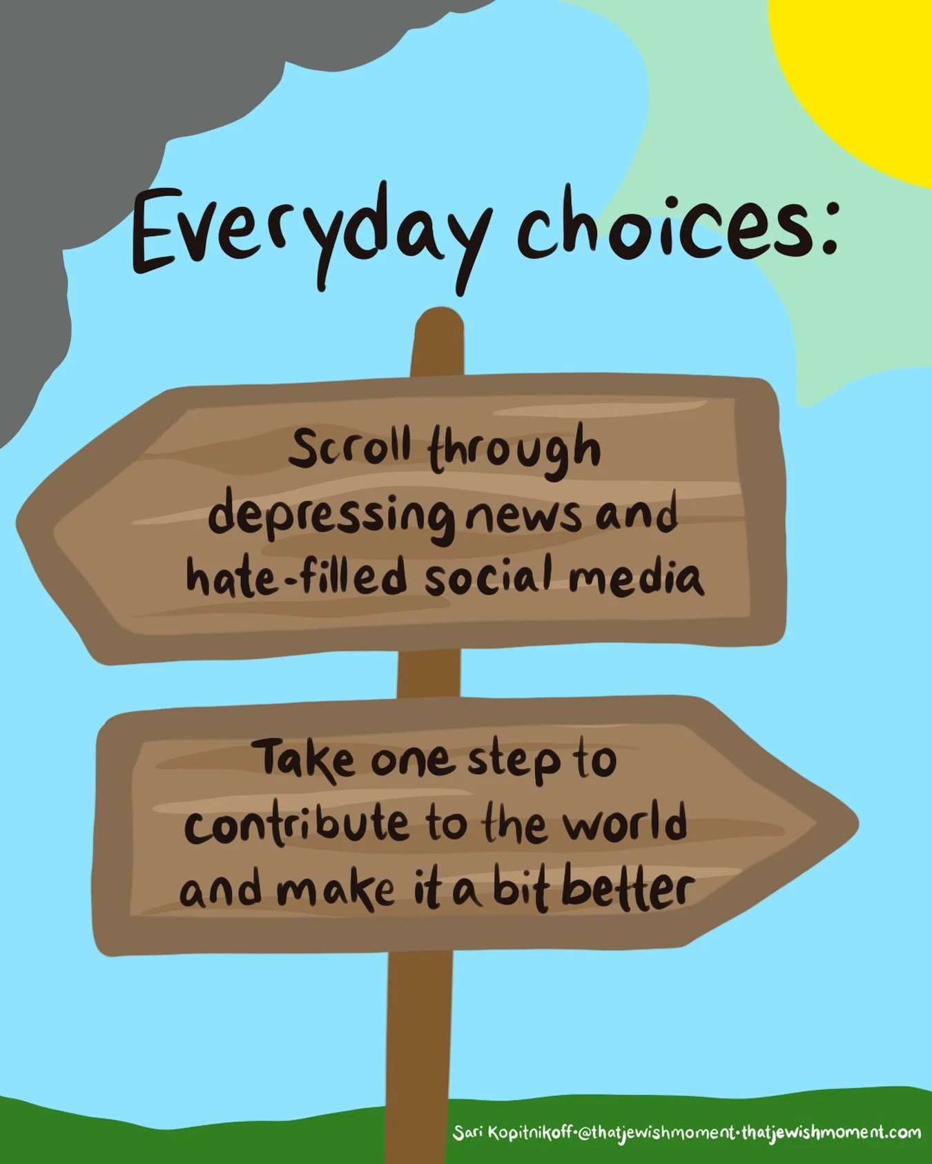 Anyone else constantly at this fork?

It&rsquo;s so easy to get lost doomscrolling. (Trust me: there&rsquo;s an endless source of content there&hellip;) 

But I&rsquo;ve been finding it so rewarding and meaningful and healthy(!) to stop the scroll an