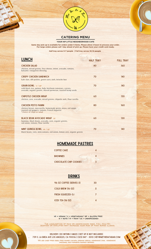 CATERING — Met Her At A Bar