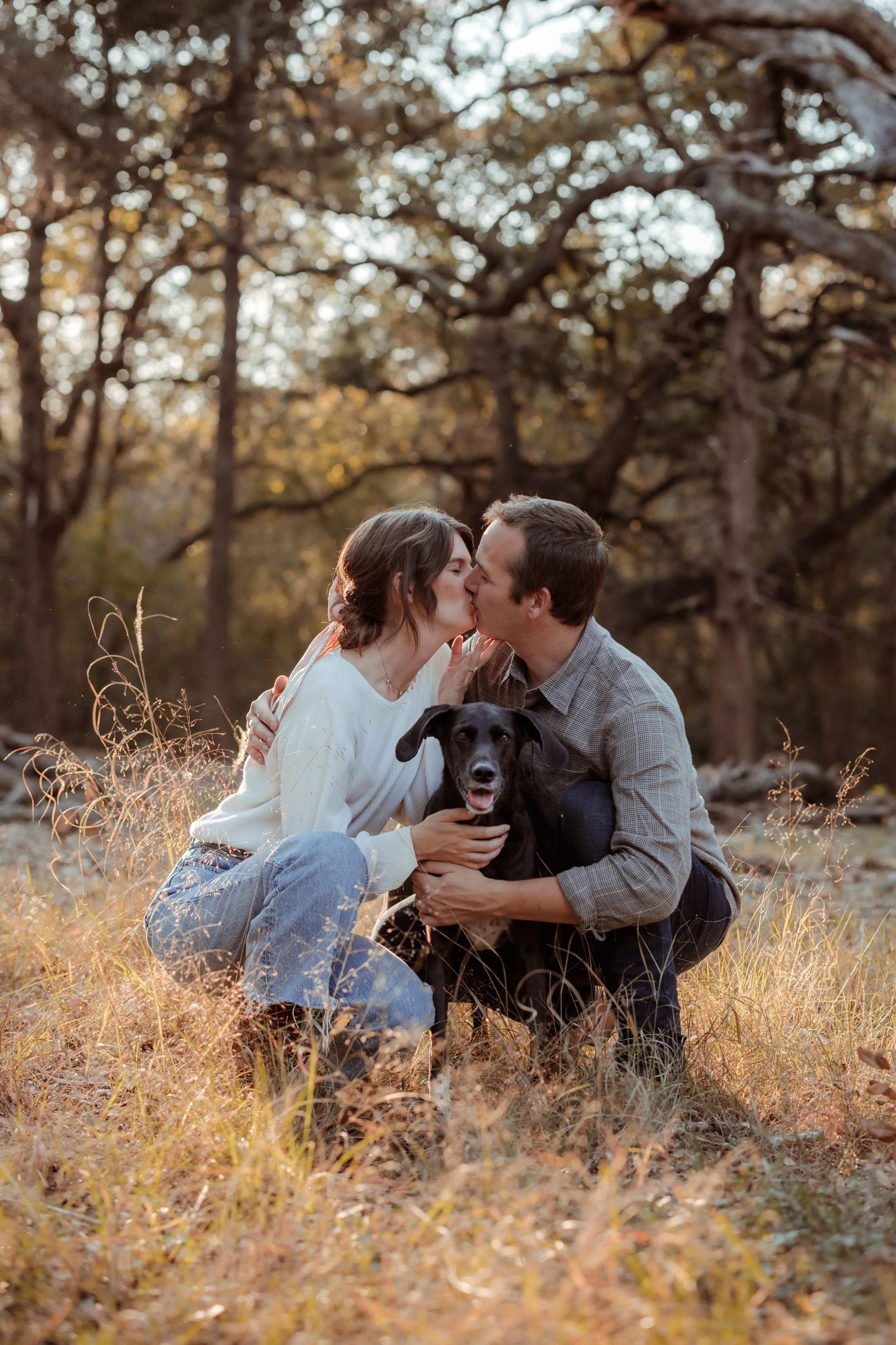 Moody Autumnal Texas Hill Country Engagement