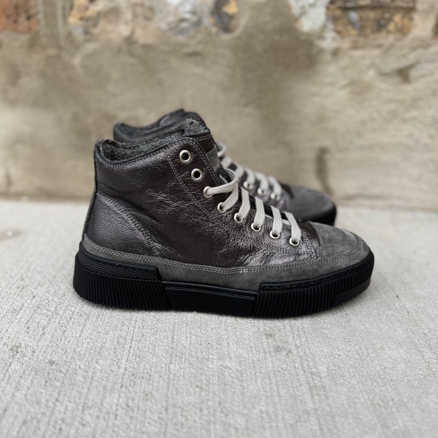 Pewter Metallic Platform High Top