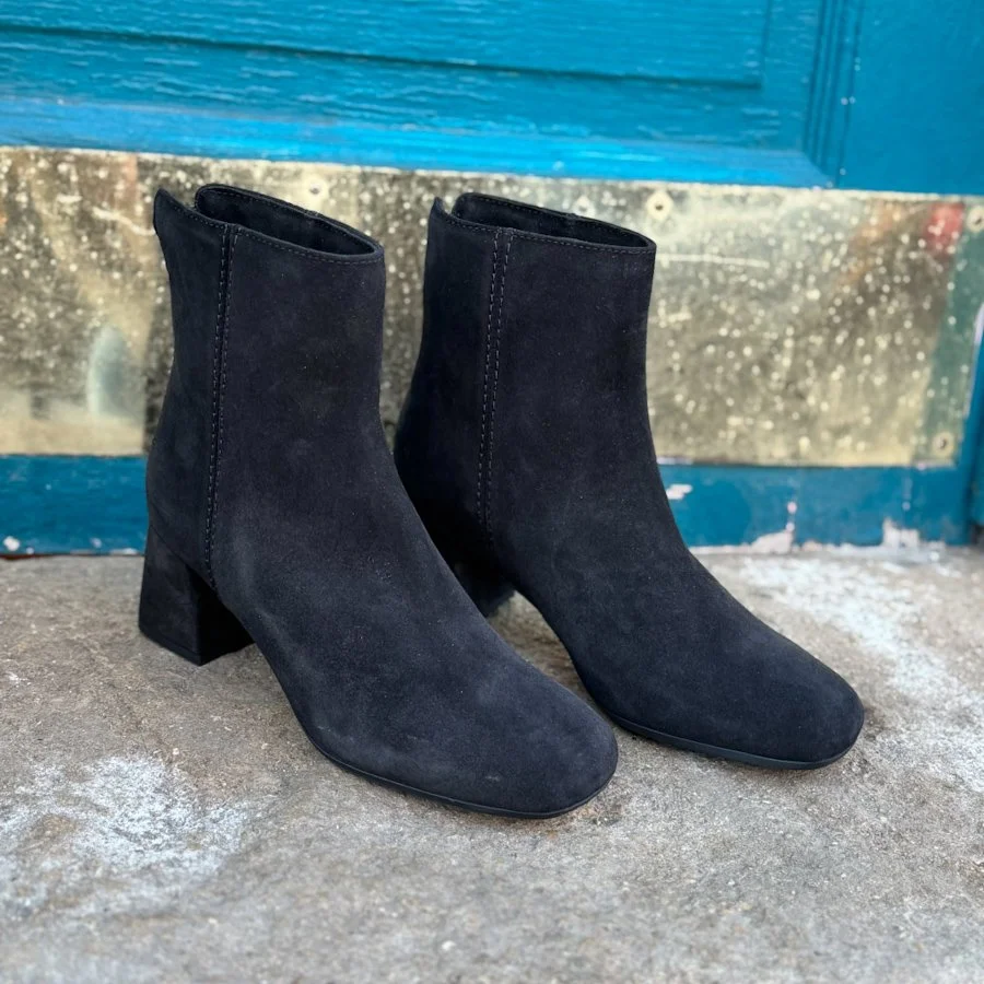 Suede Block Heel Bootie