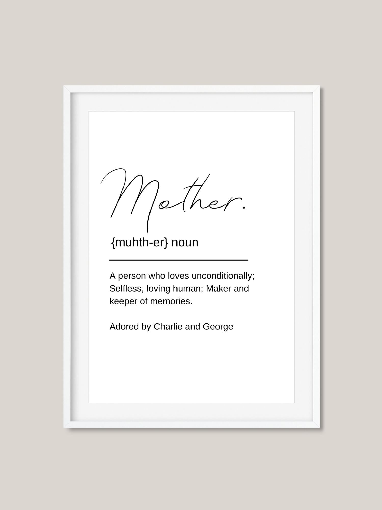 Mother Definition (Personalised)