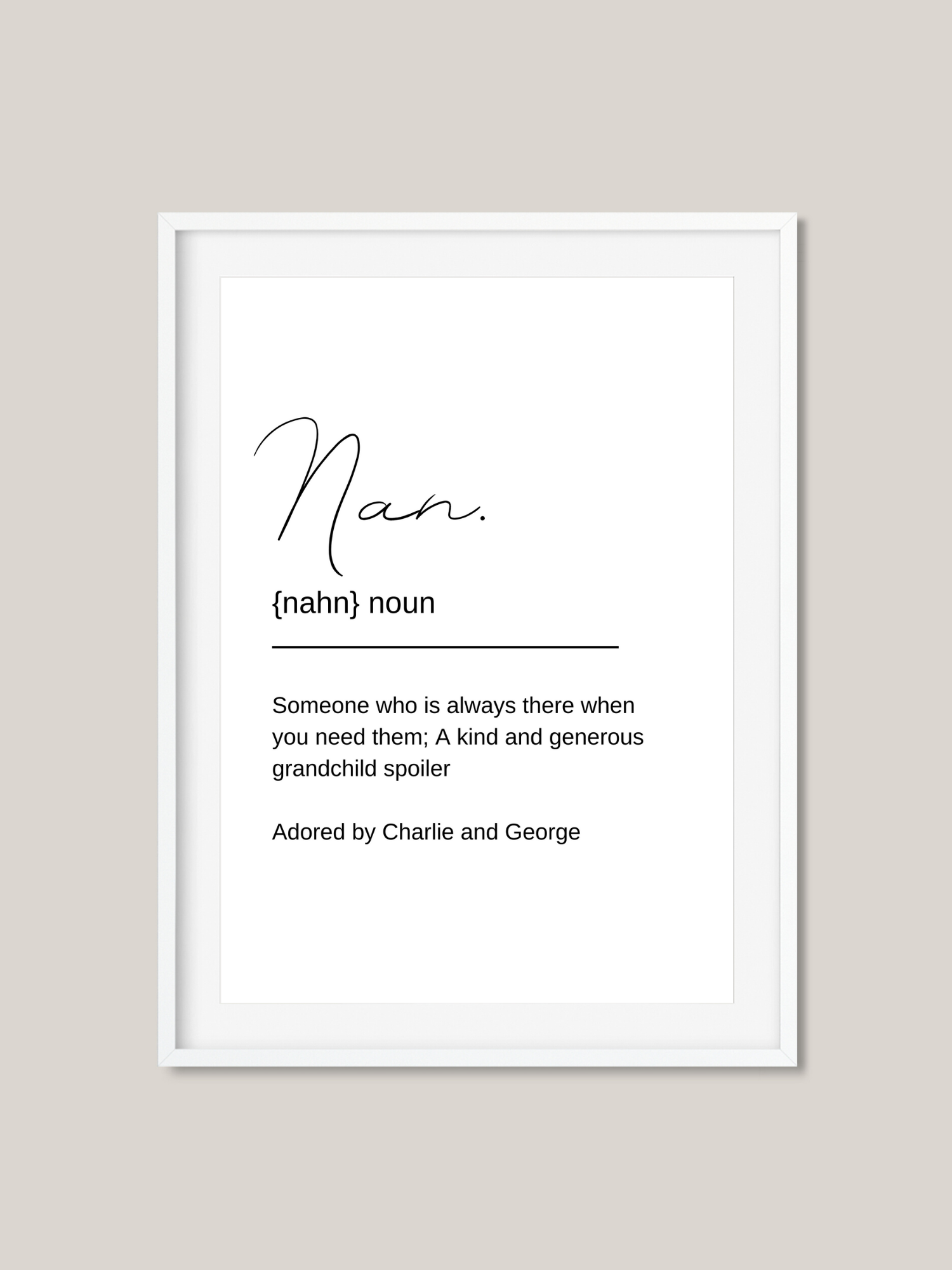 Nan Definition (Personalised)