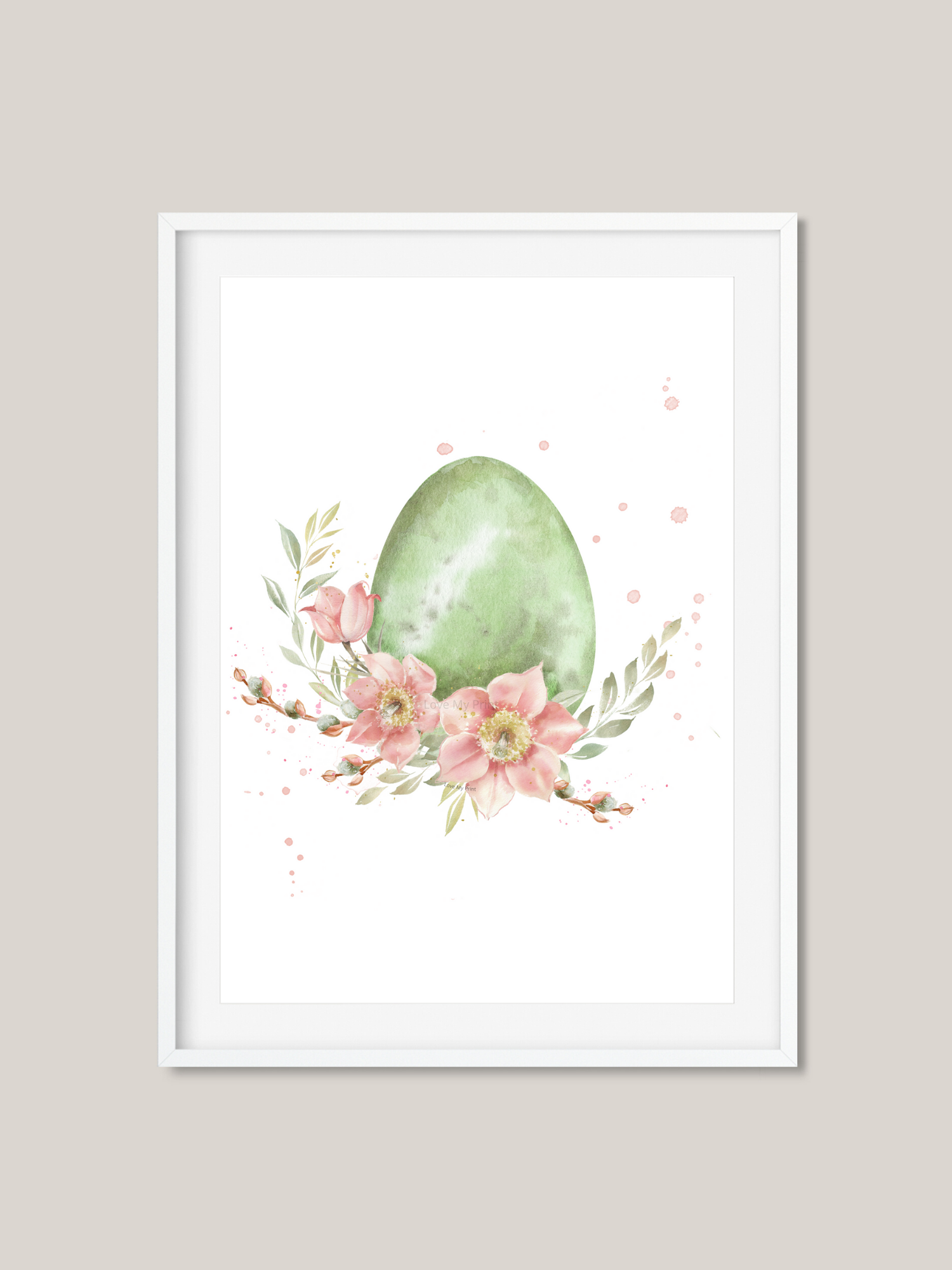 Green Floral Egg