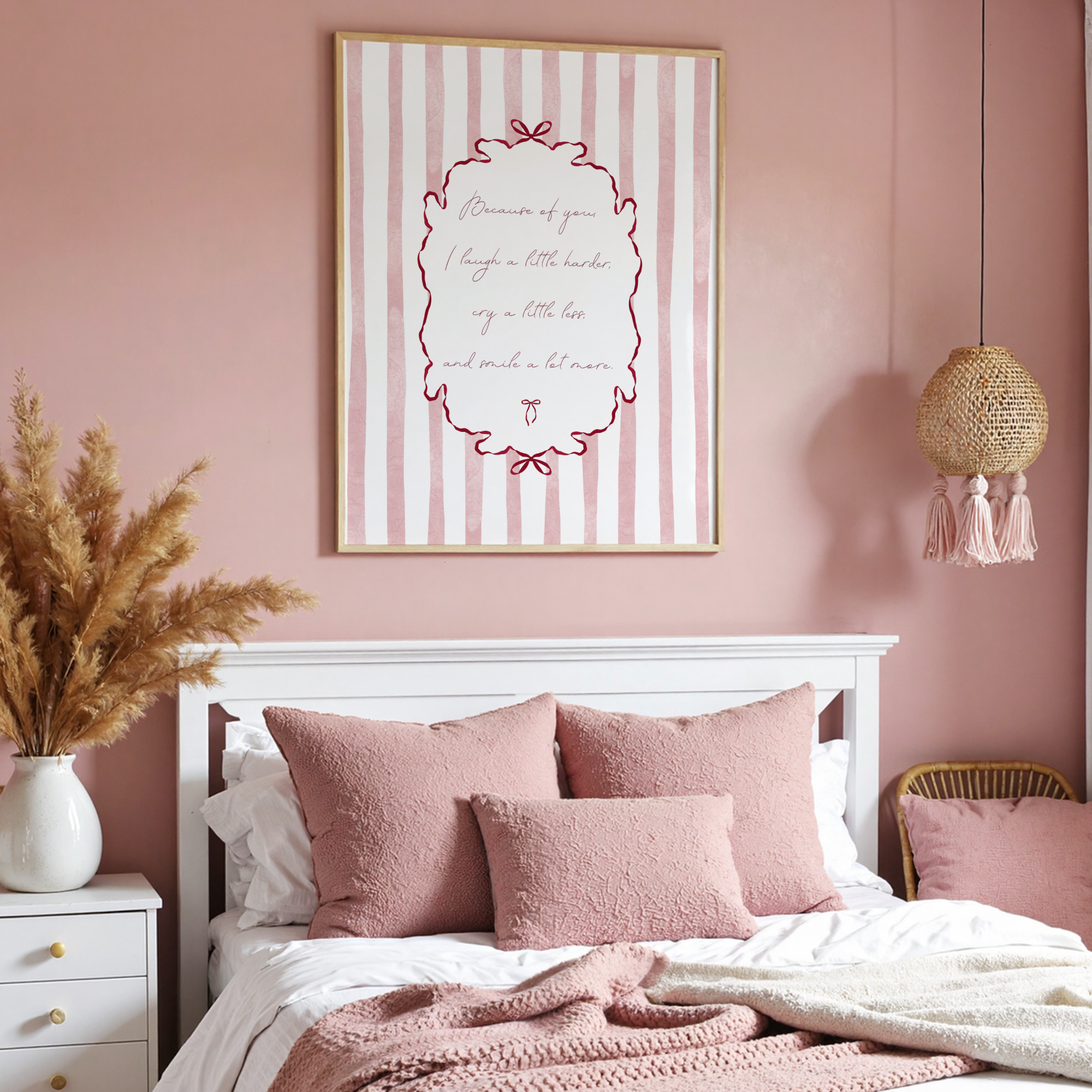 Because Of You Striped Coquette Art Print