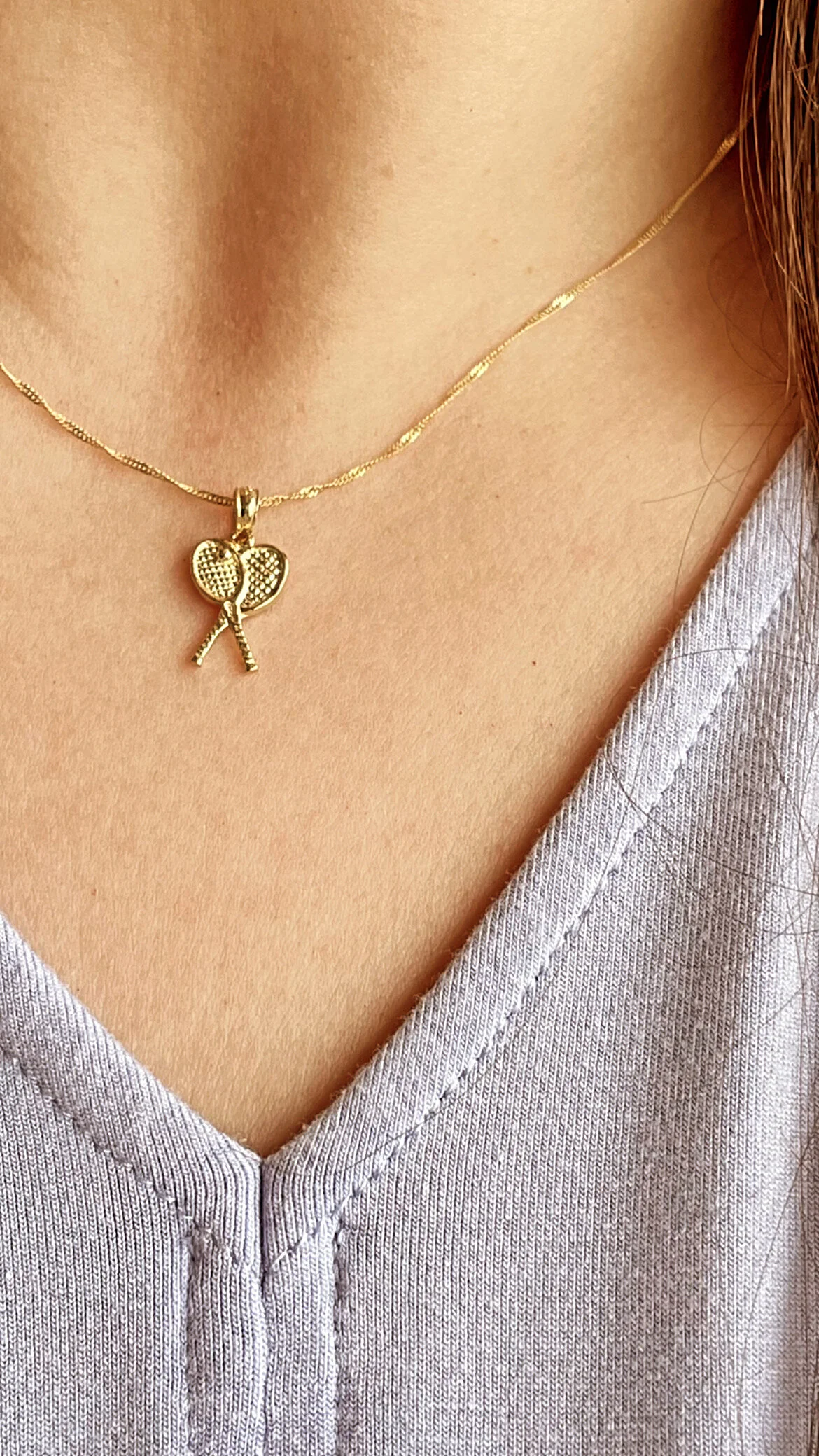 Tennis Racket Pair Necklace