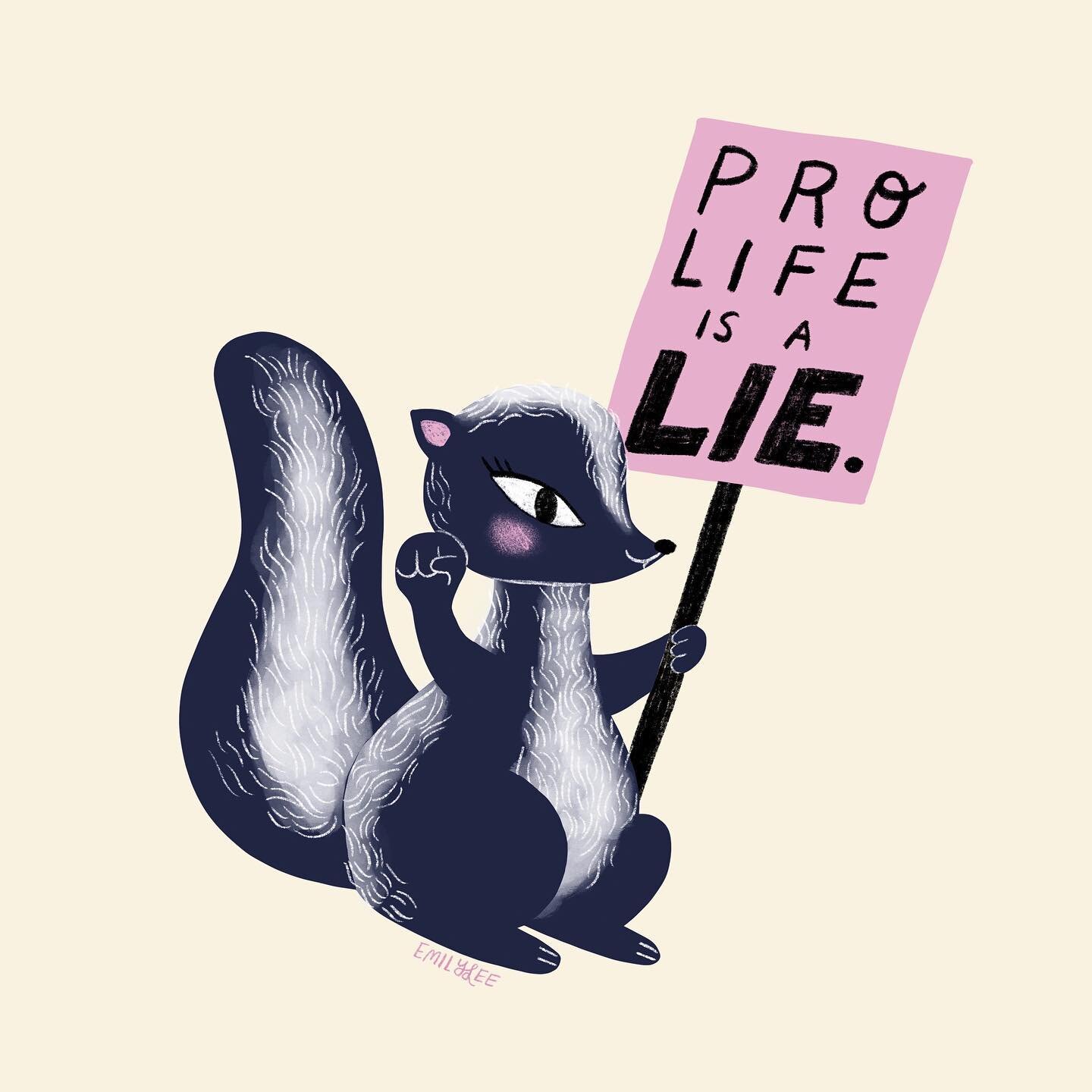 Mondays amirite? ✊🦨 

#roevswade #roevwade #forcedbirthisterrorism #prochoice #bansoffmybody #prolifeisalie #feminism #feminist #resist #fuckthepatriarchy #skunk #illustration #illustrator #art #protestart