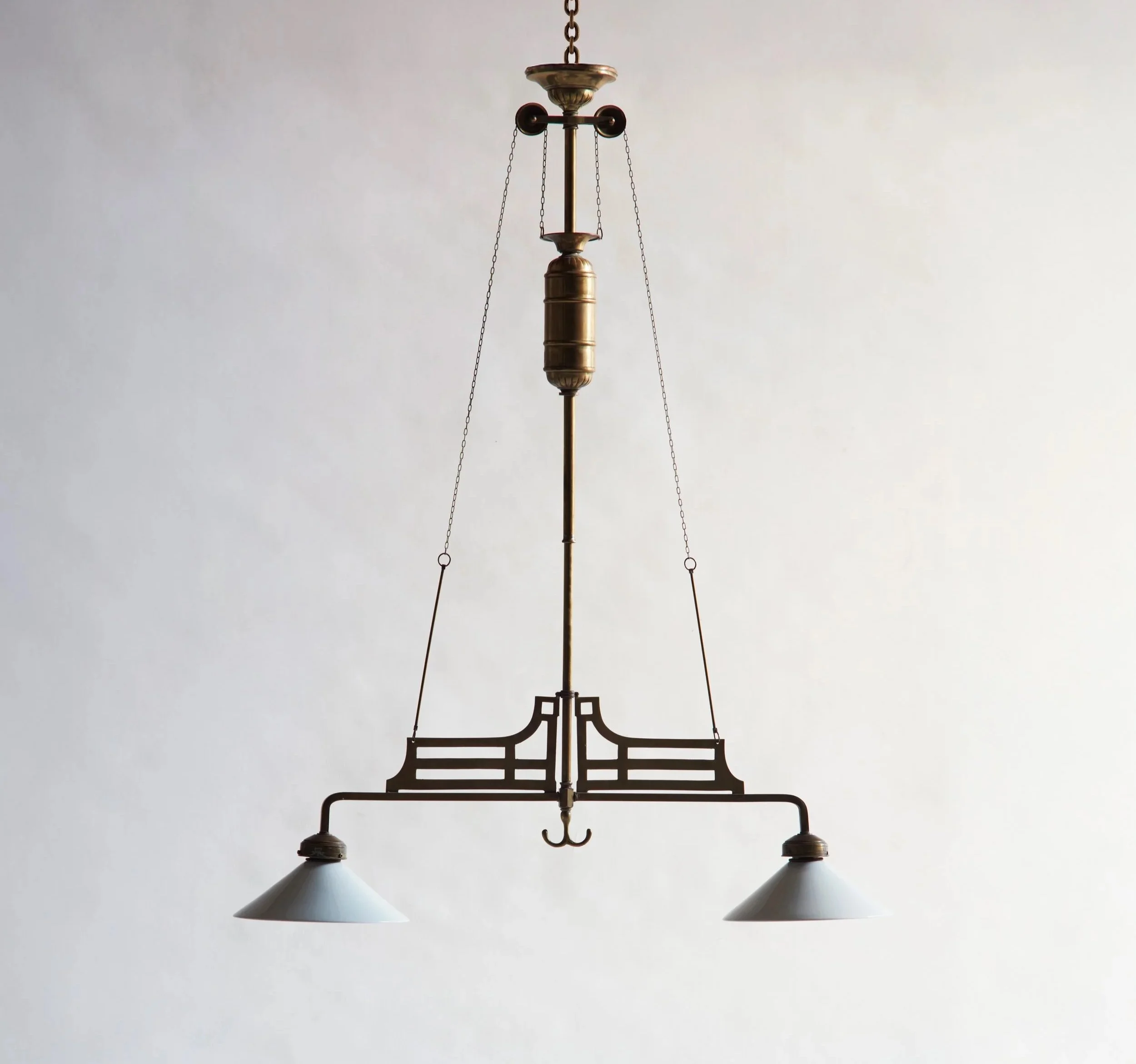 Molly Alexander Lighting An Art Deco Secessionist Brass Rise and Fall Light