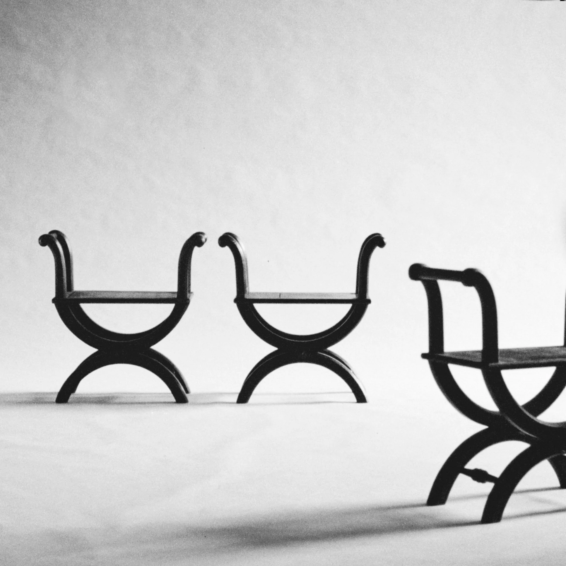 Molly Alexander Seating a Pair of 19th Century Ebonsied-Pine Stools