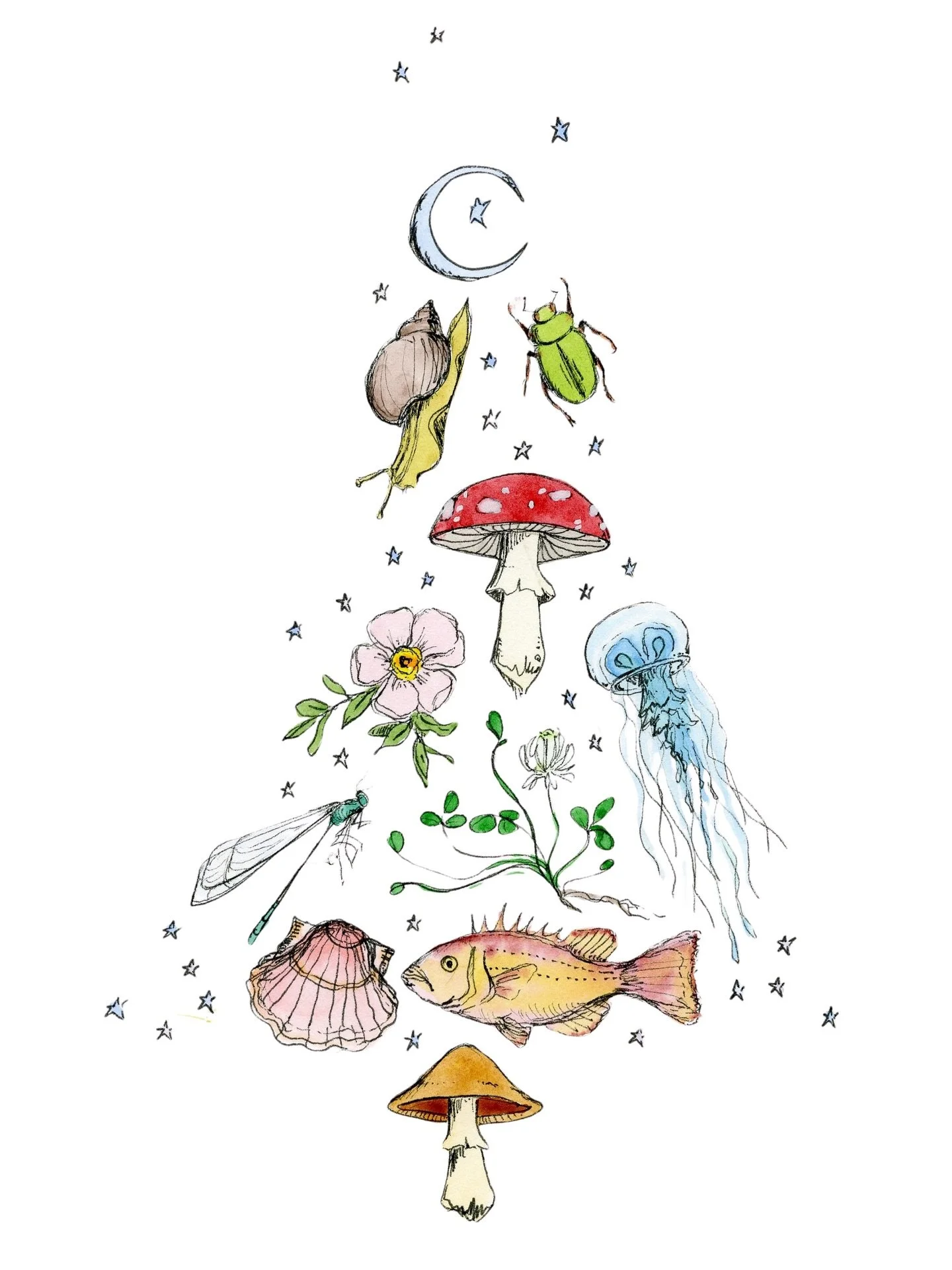 My next seasonal print release is here, the &lsquo;sea tree.&rsquo; These will be signed and numbered, edition of 50 and under $100. Once they sell out they are gone for good! Now online in my shop ✨