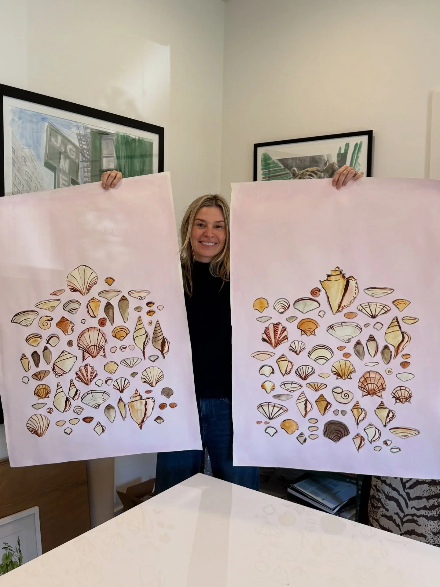I finally shipped this framed shell pair commission earlier this week to @emilypainterinteriors who has been wonderful to work with. I forgot to get a photo of them framed sadly. Swipe to see the whole process of making these from end to beginning. H