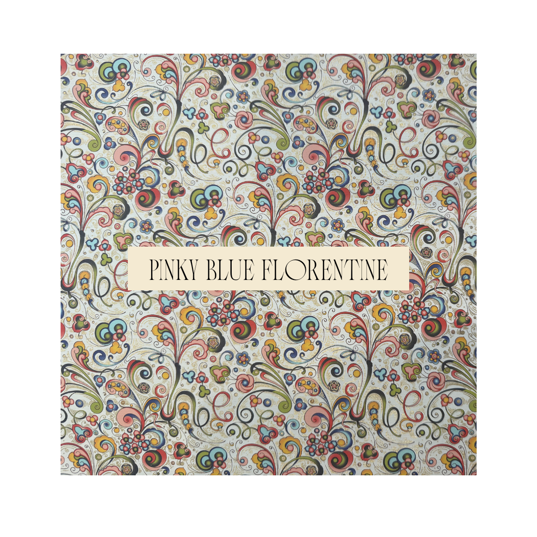 Pinky Blue Florentine Mat + Antiqued Gold Frame