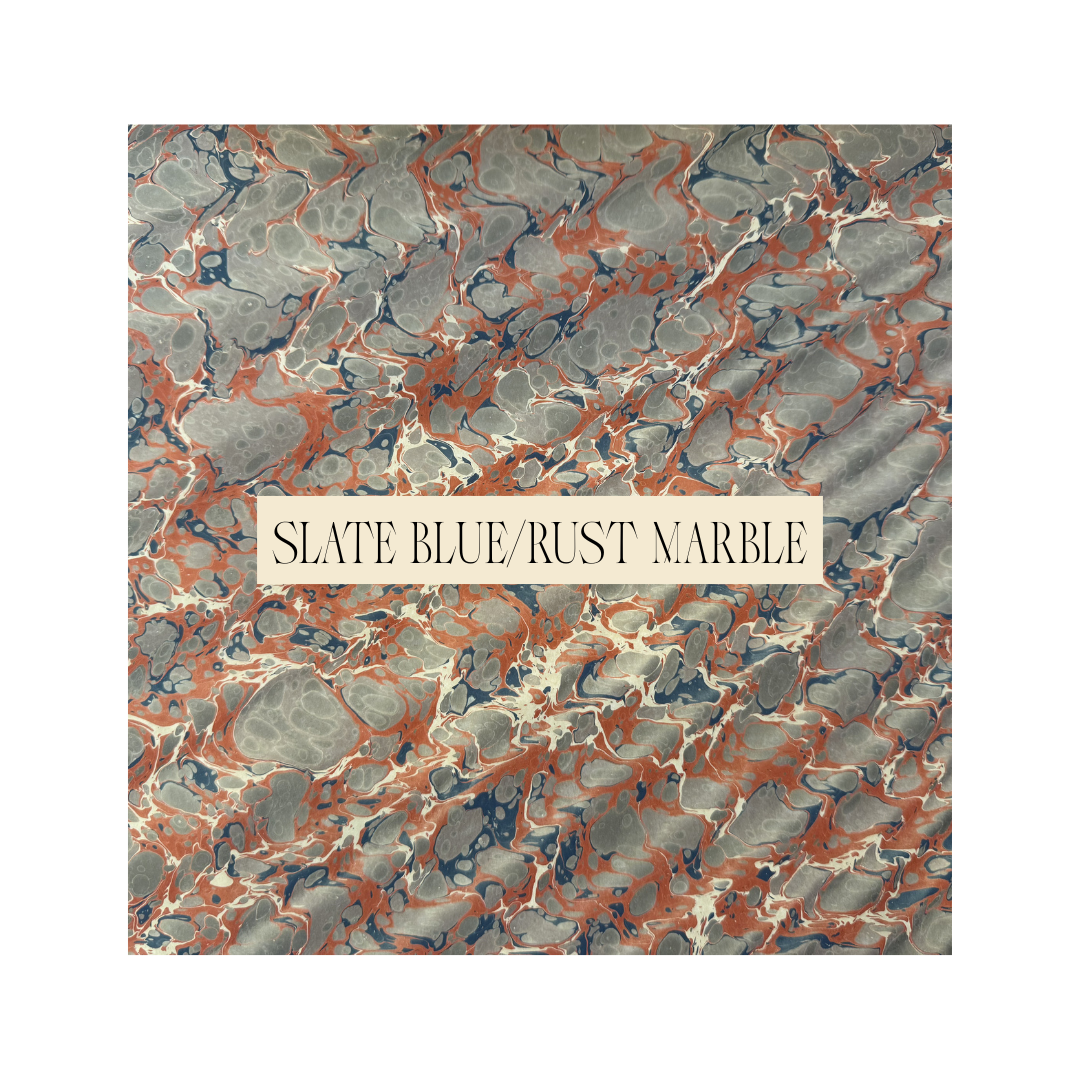 Slate Blue and Rusty Marble + Antiqued Gold Frame