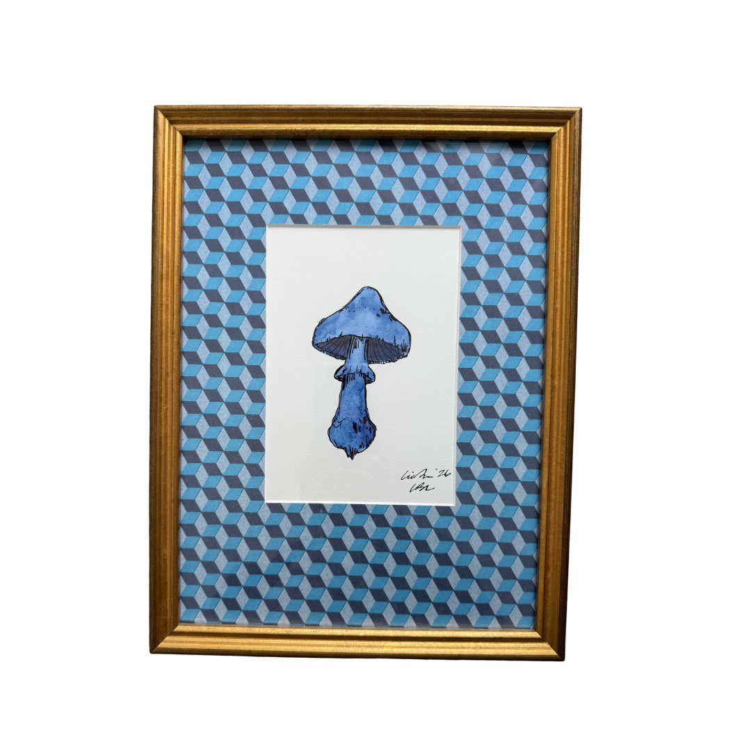 Cobalt Mushroom on Geo Mat