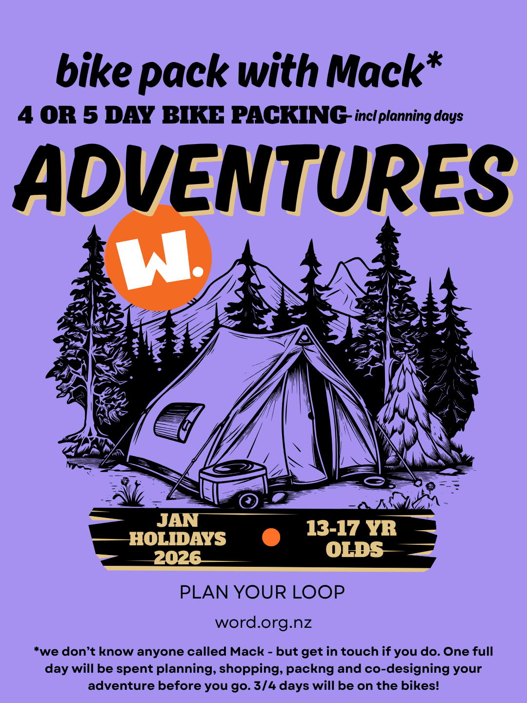 Bike Packing trips for 13-17 year olds with WORD