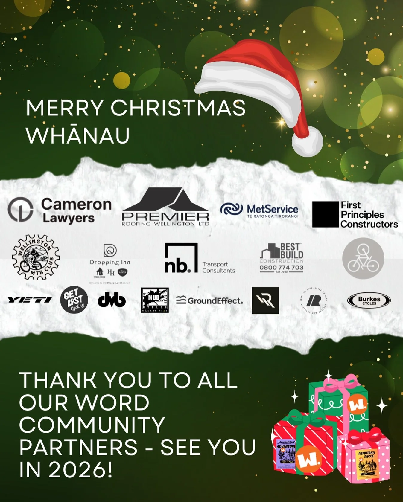 Merry Christmas Whānau- we can&rsquo;t wait to ride and have adventures with you in 2026! First up in the new year is our holiday programme and friends &amp; whānau shuttles! Hopefully Santa brings you something nice! See you on the trails!