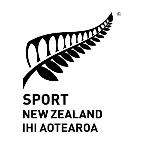 Black and white logo of a fern leaf with the text 'SPORT NEW ZEALAND IHI AOTEAROA' below.