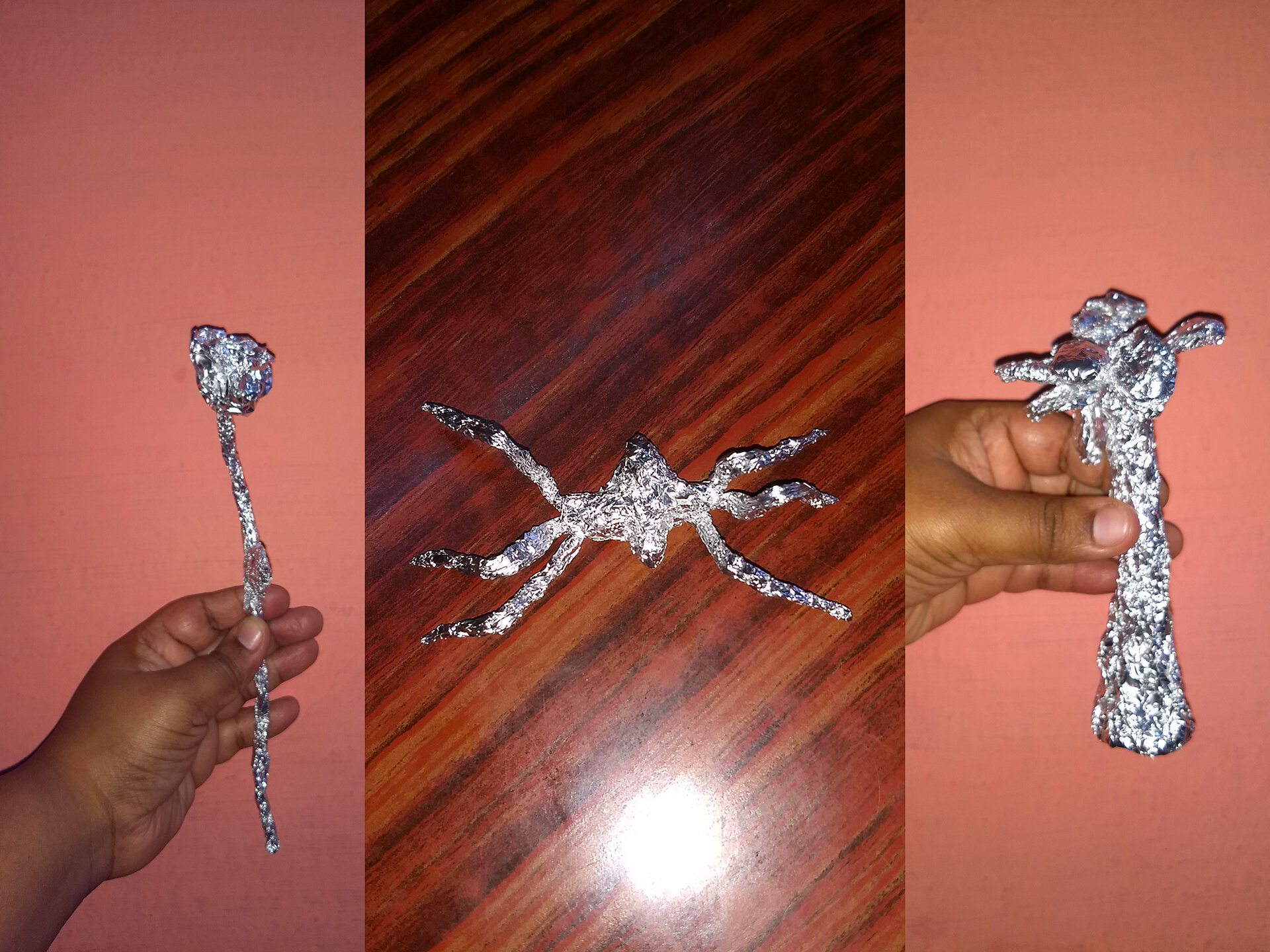 Tin Foil Rose, Spider and Palm Tree