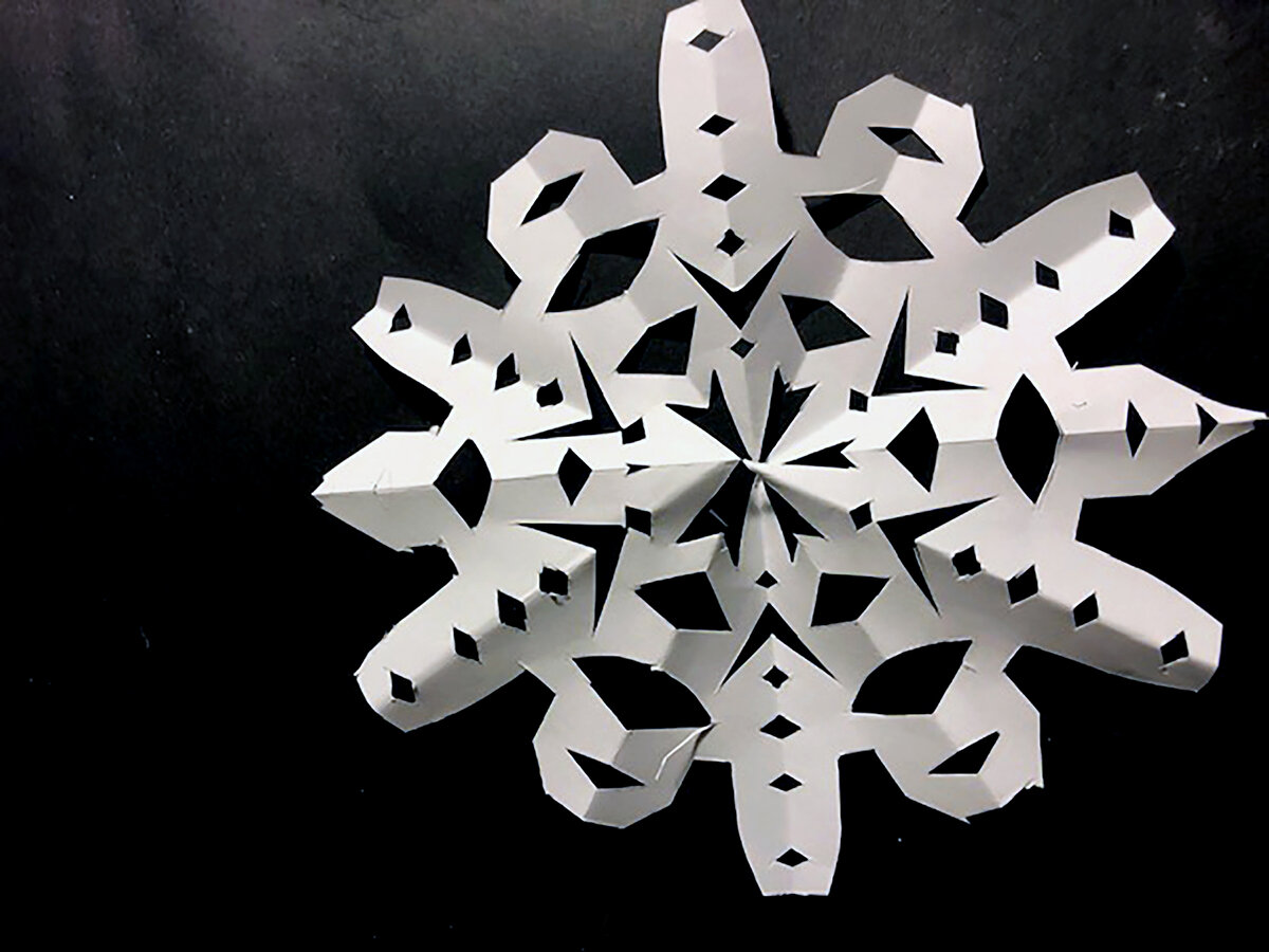 2D Paper Snowflake with Cut-outs