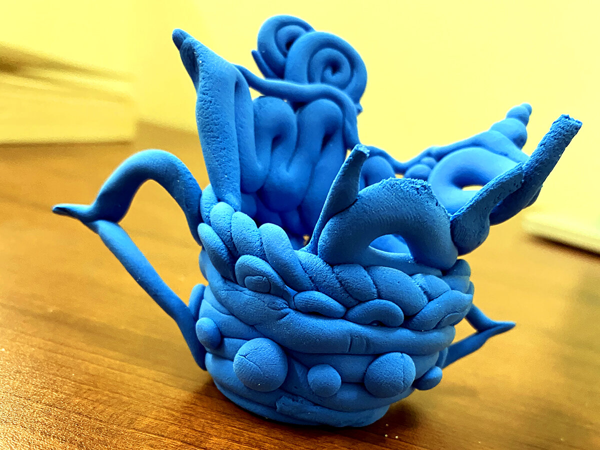 Abstract blue pot (front view)