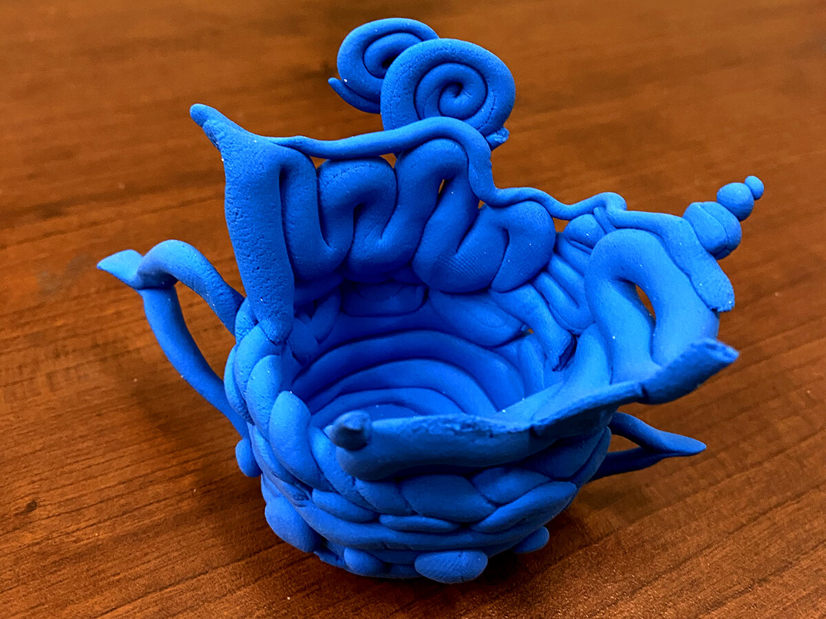 Abstract blue pot (top view)