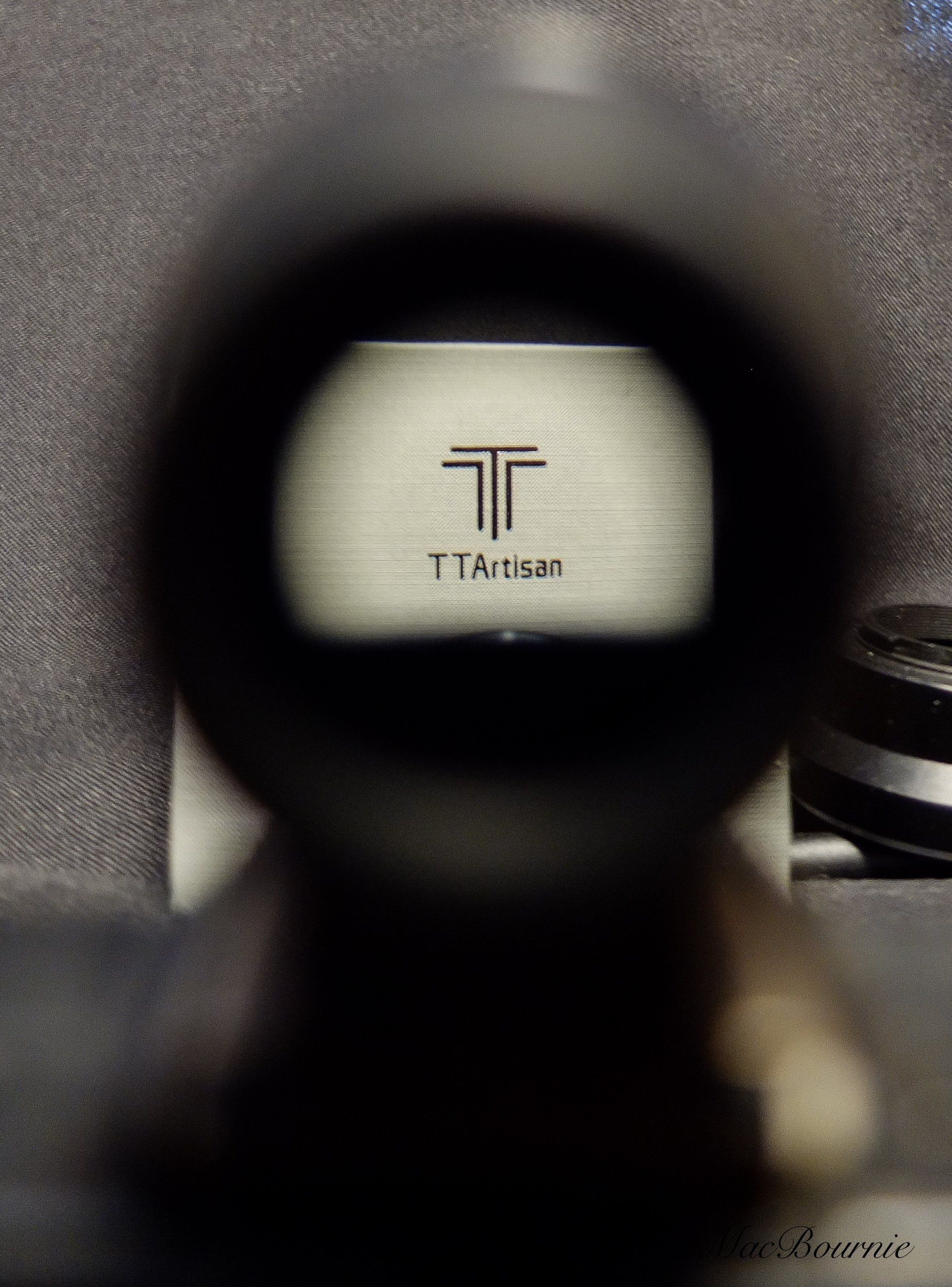 Looking through the viewfinder of the 28mm TTArtisan viewfinder.