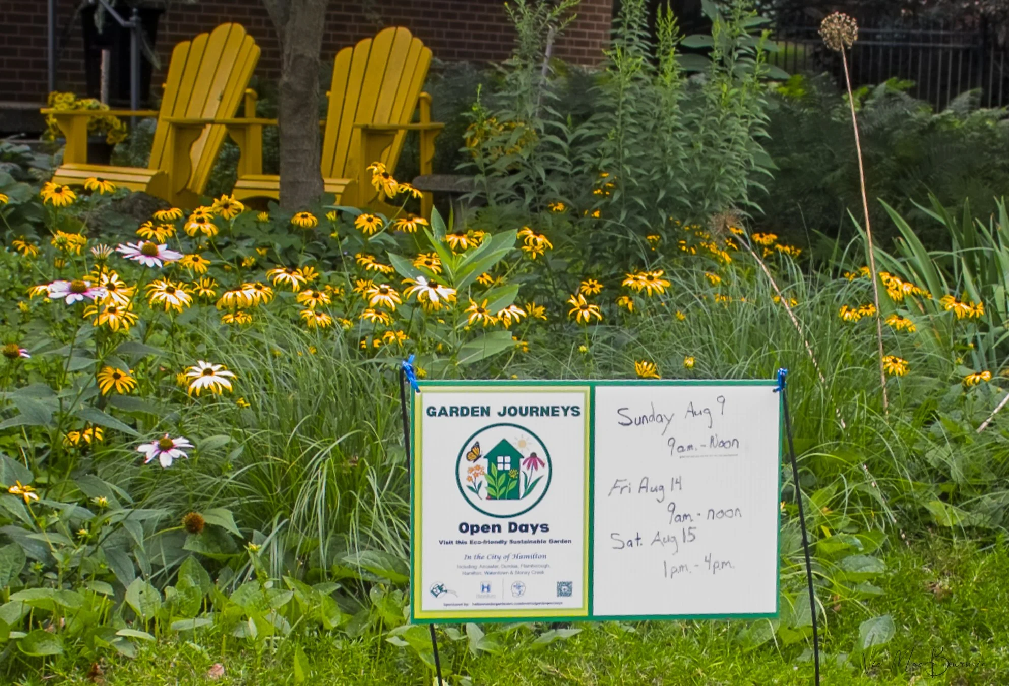 Garden Journeys Open garden days sign.