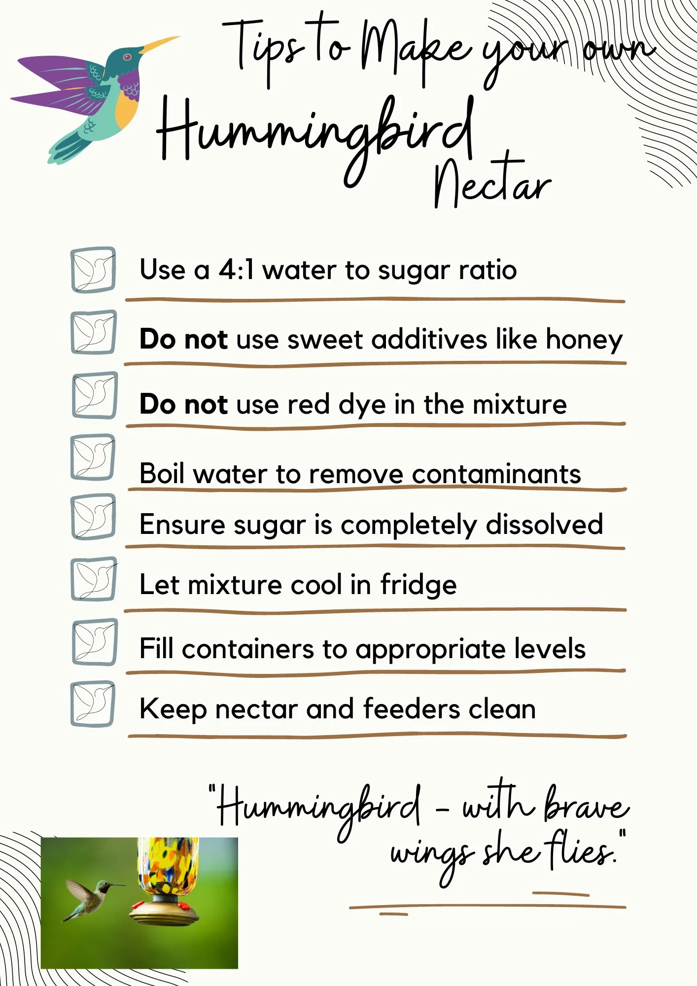 How to Make Nectar (sugar water) for Hummingbirds — FERNS & FEATHERS