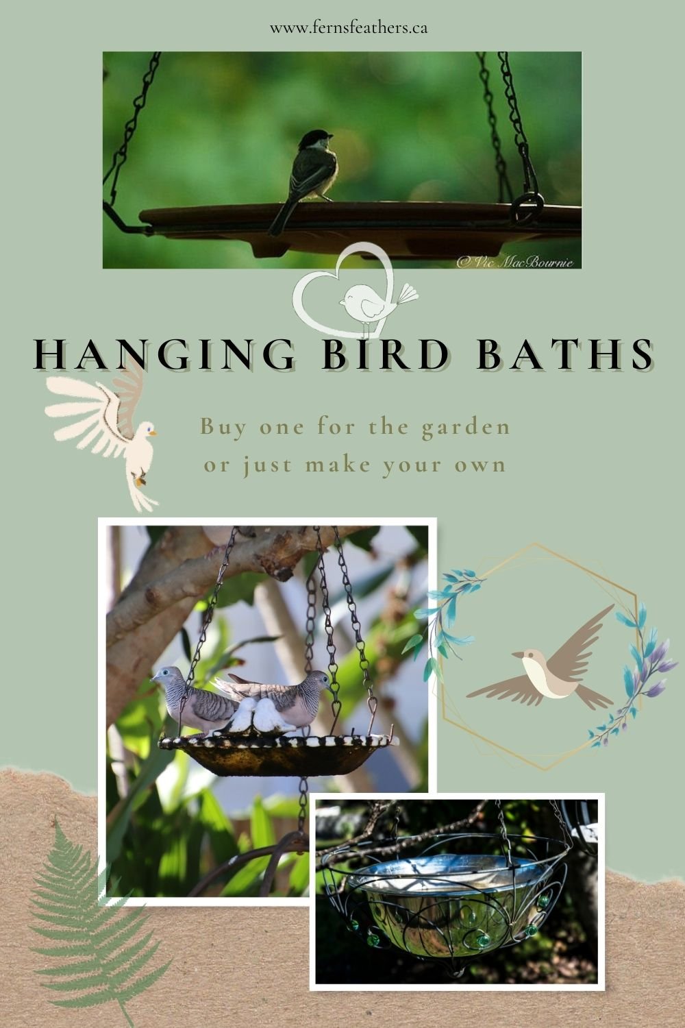 Hanging bird bath graphic