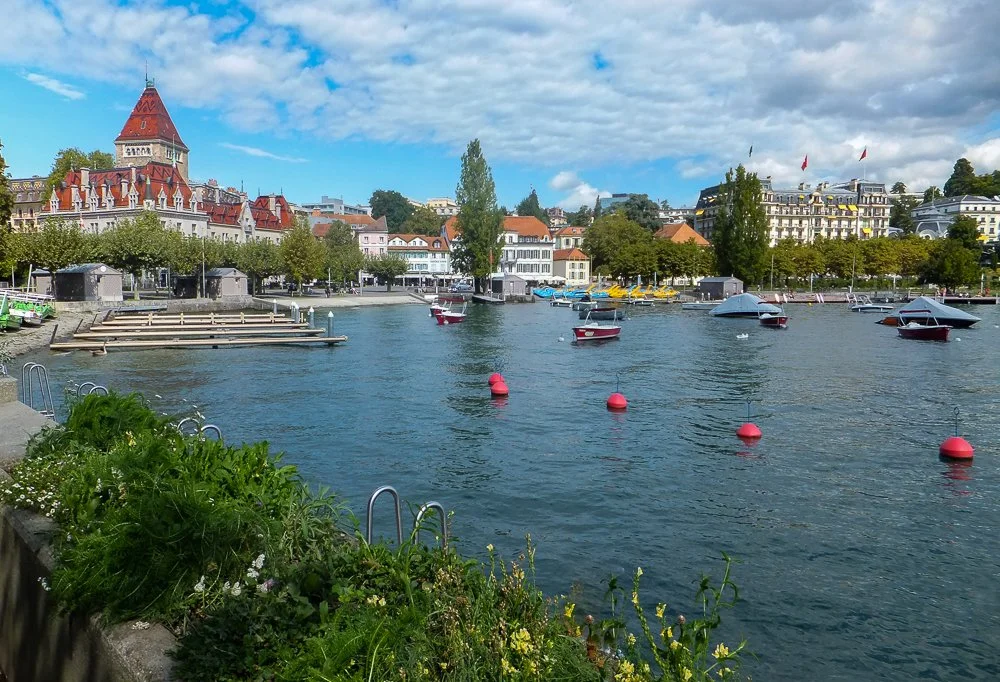The harbour in Lausanne's Ouchy/Olympic district in Switzerland.