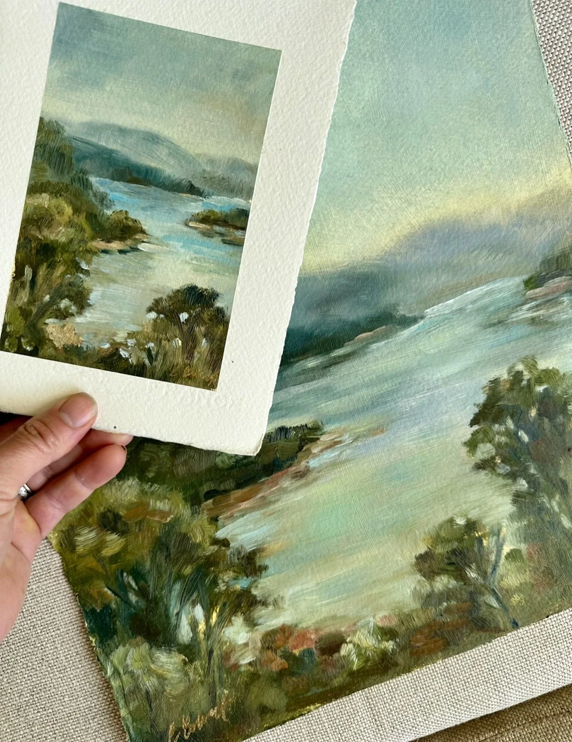 🌊Hey friends! It’s been a minute since my last post, but I’m excited to share some of what I’ve been working on lately. I’ll be adding a few new small studies to my website in the next week or so. 
Swipe to see a couple of La