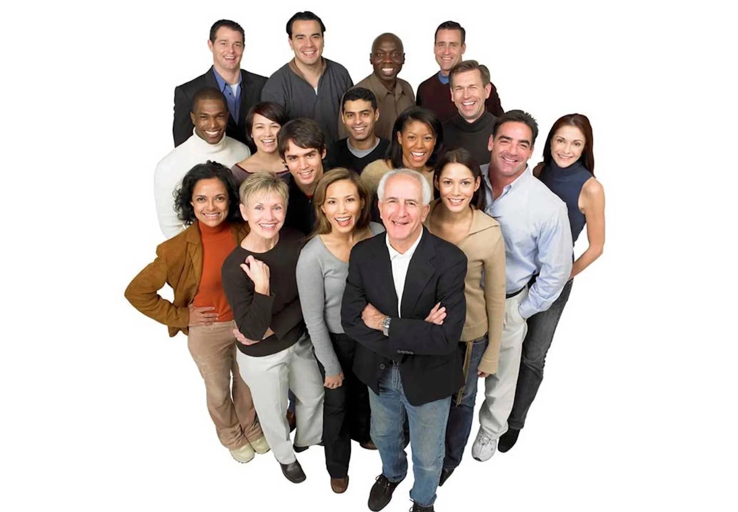 Group of leaders looking up