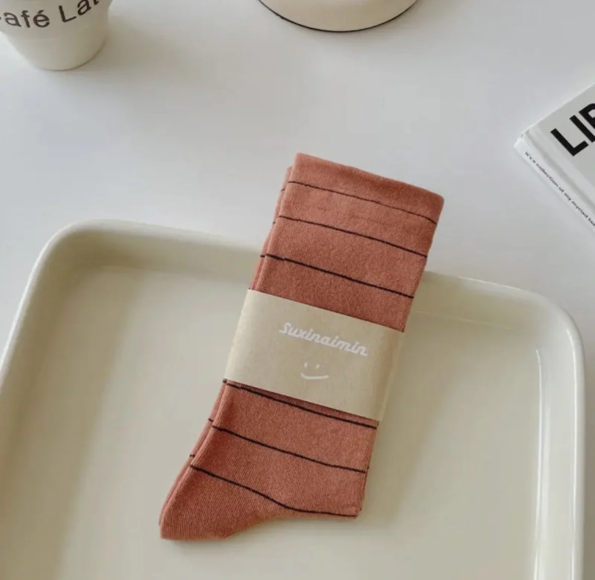 Orange Striped Socks