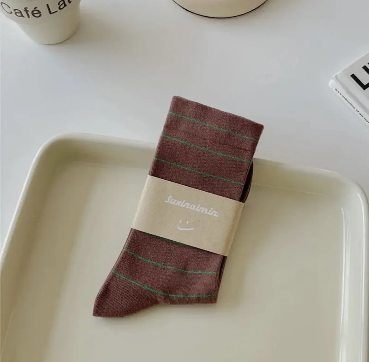 Coffee Striped Socks