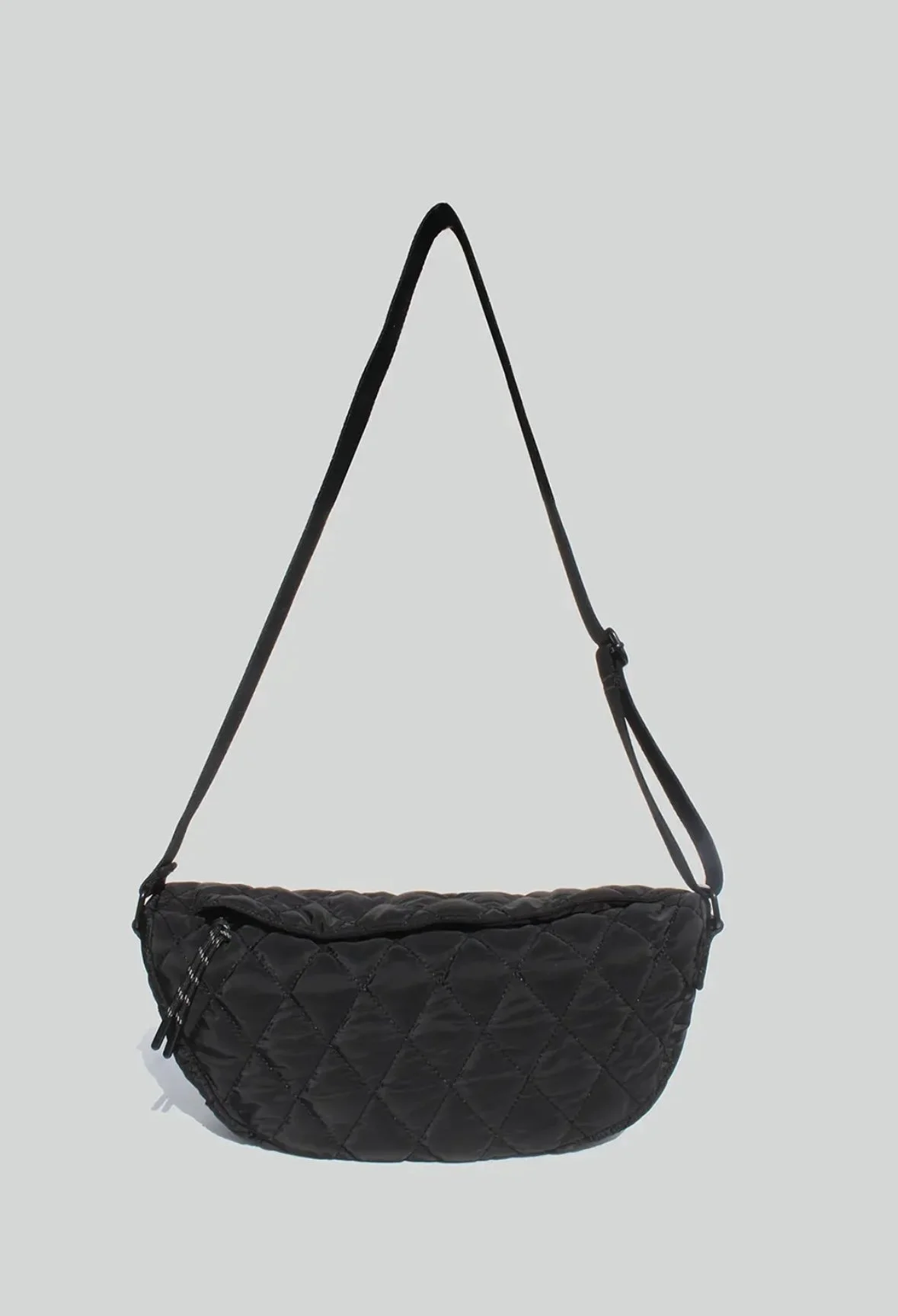 Cora Quilted Crossbody- Black