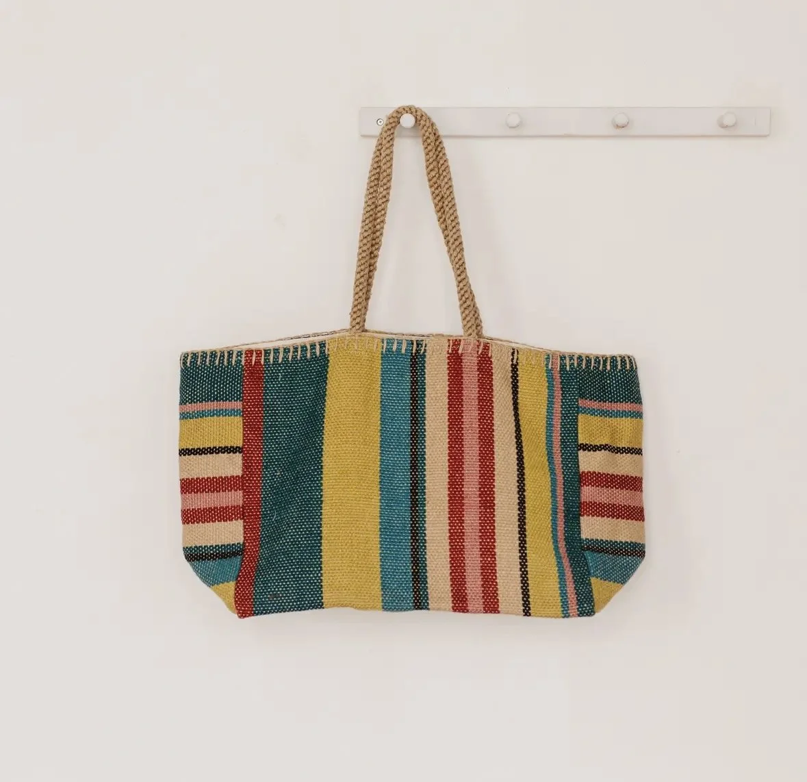 Carmen Striped Jute Tote