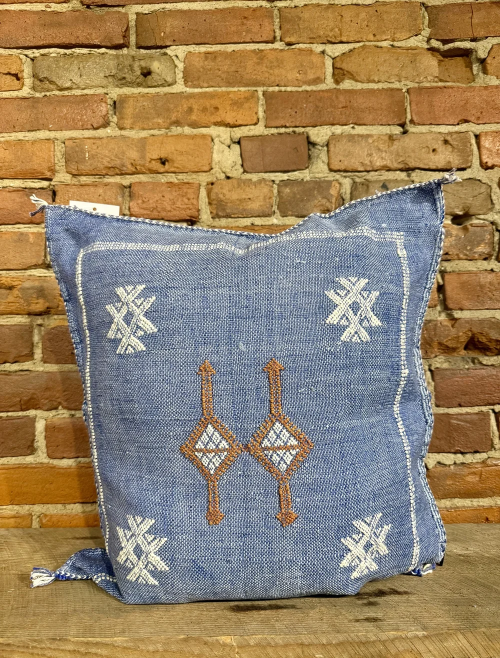 Blue Silk Sabra Pillow — KYLEE BOUTIQUE