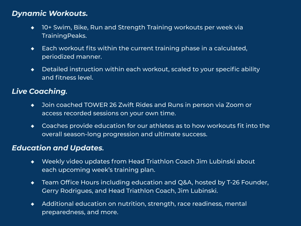 T-26 Triathlon Training Program — Tower 26