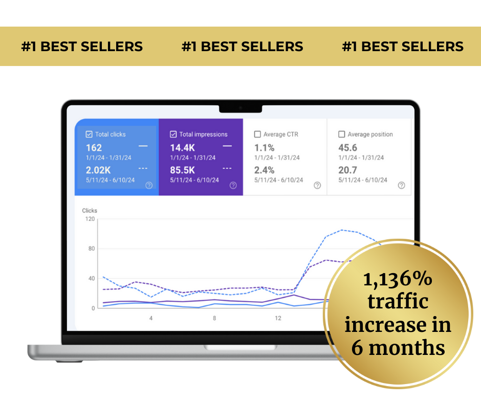 1,136% traffic increase in under 6 months from SEO copy services