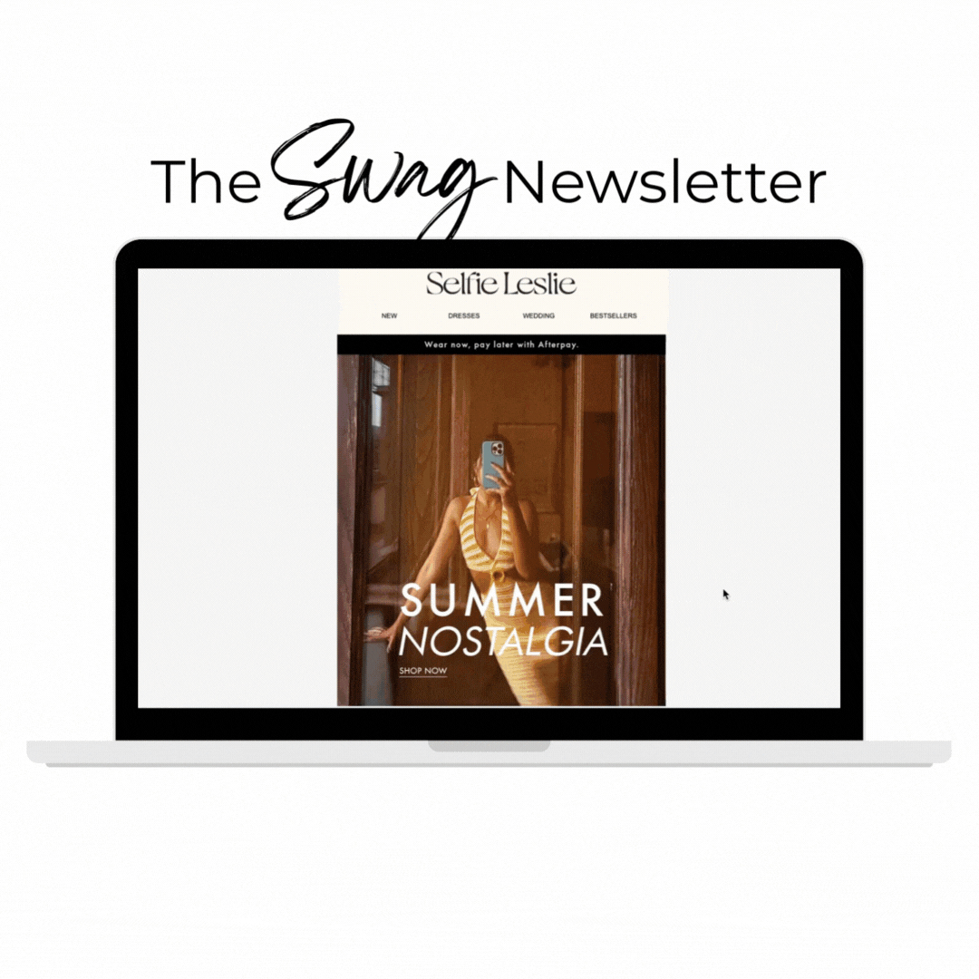 selfie leslie newsletter content ideas