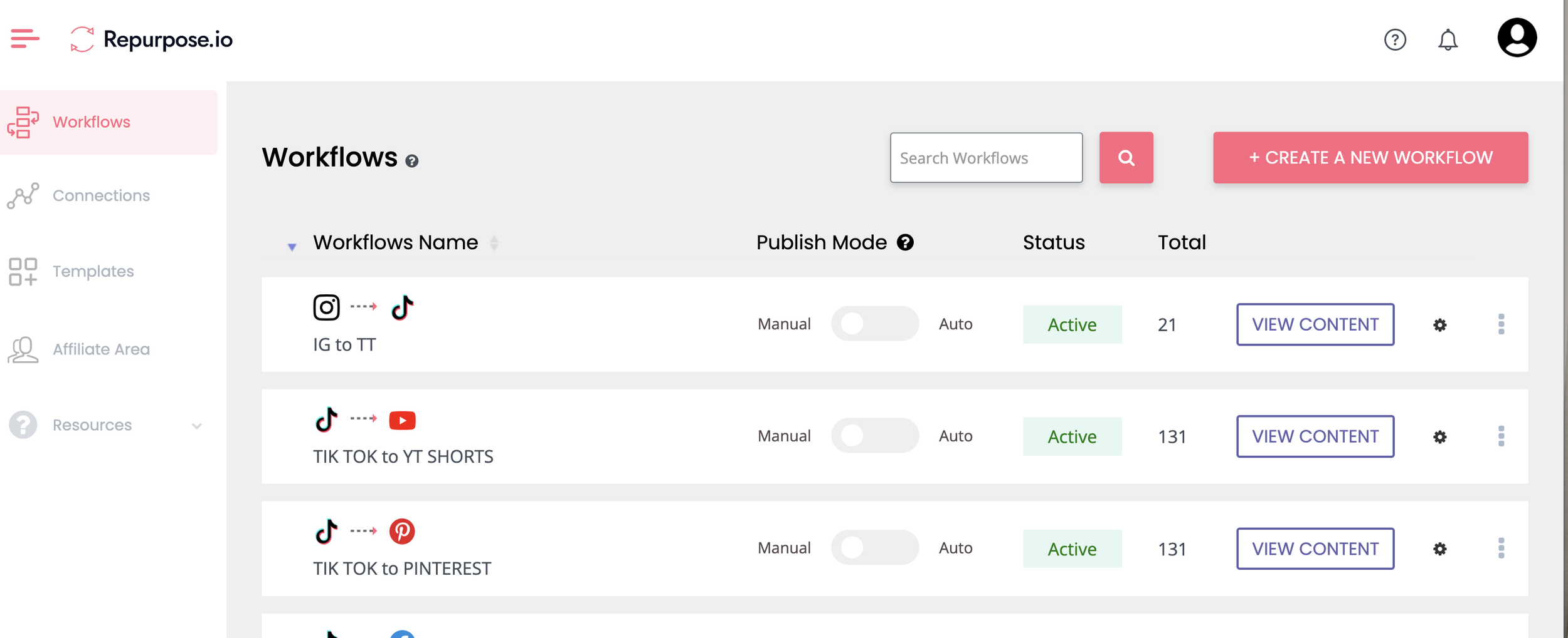 Repurpose.io workflow to download and post tik tok without watermark