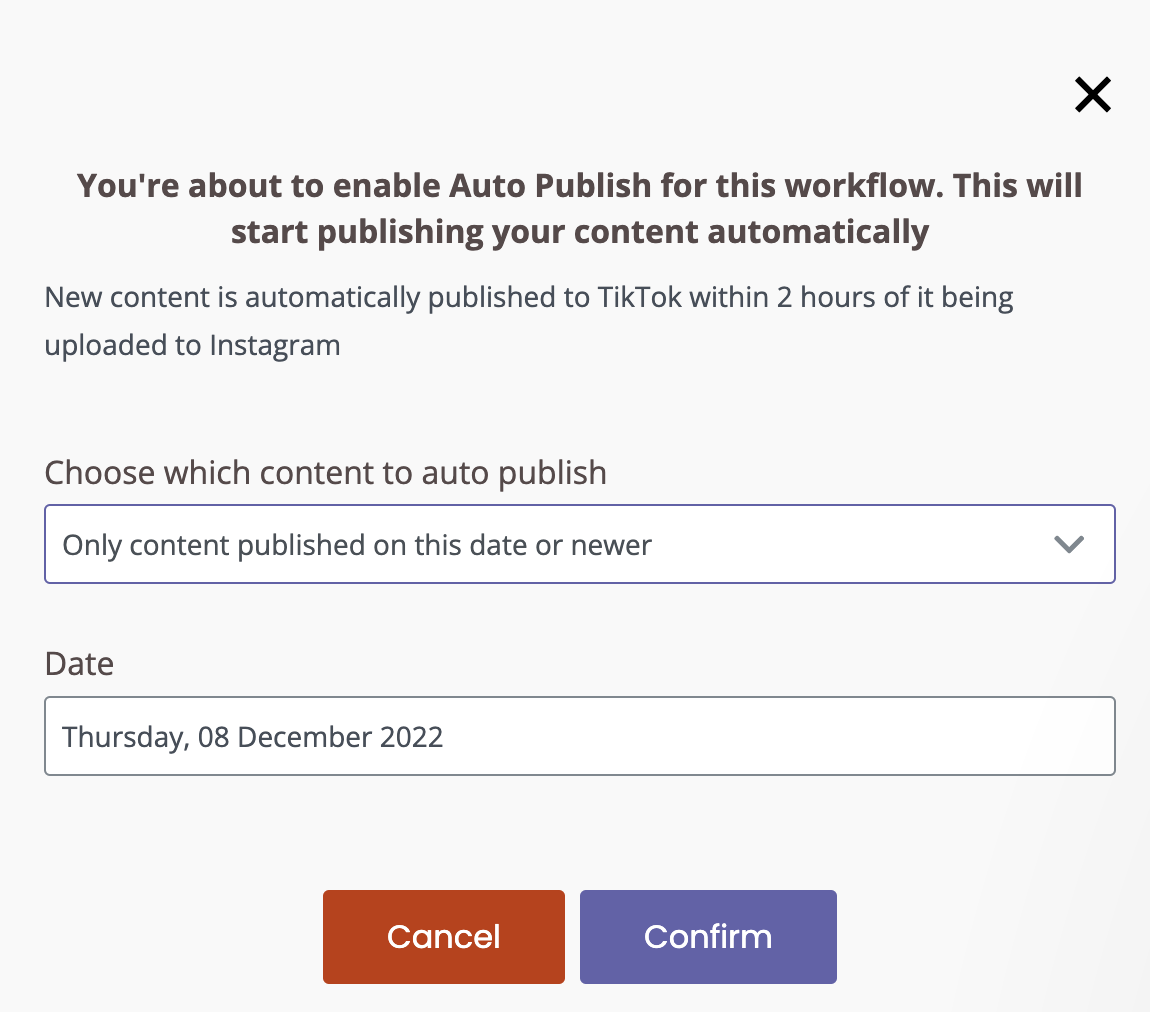 Repurpose.io option to download tik tok without watermark