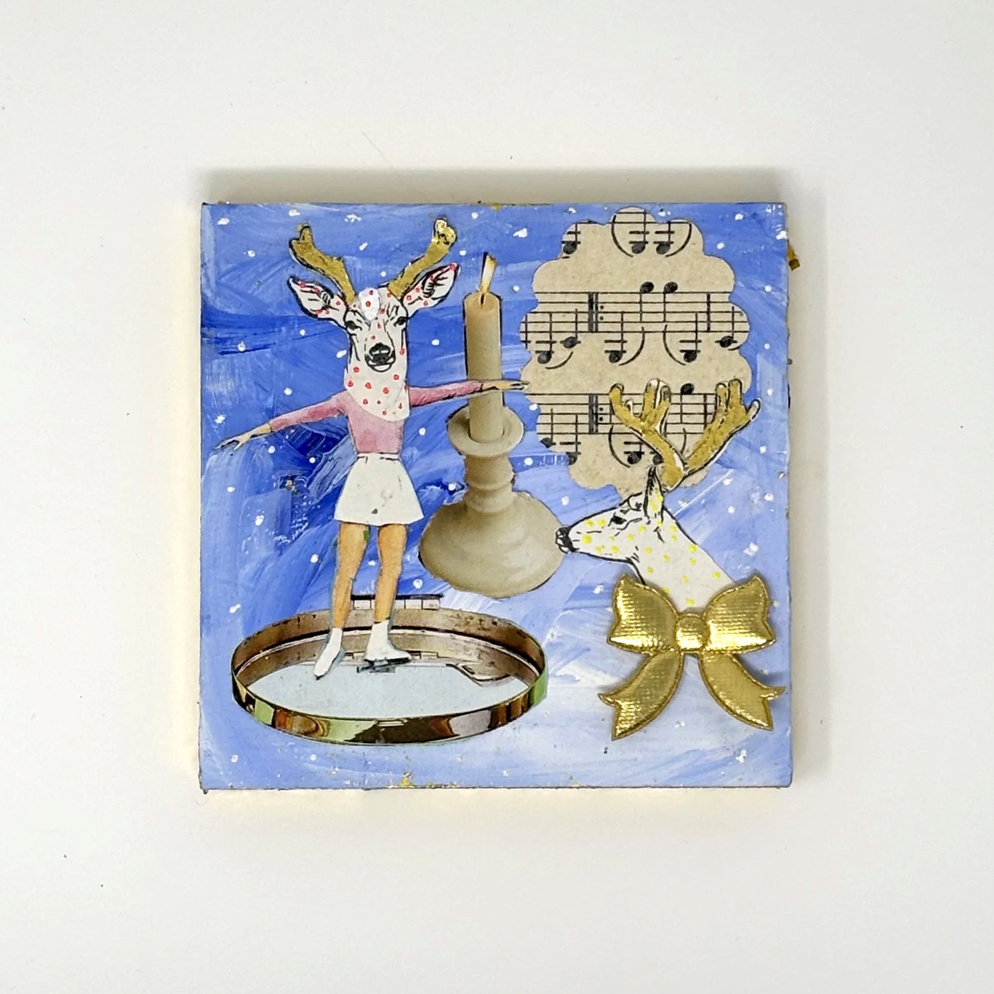 Ice Follies - Mixed Media - 4 x 4 x .5 - 2025 SOLD