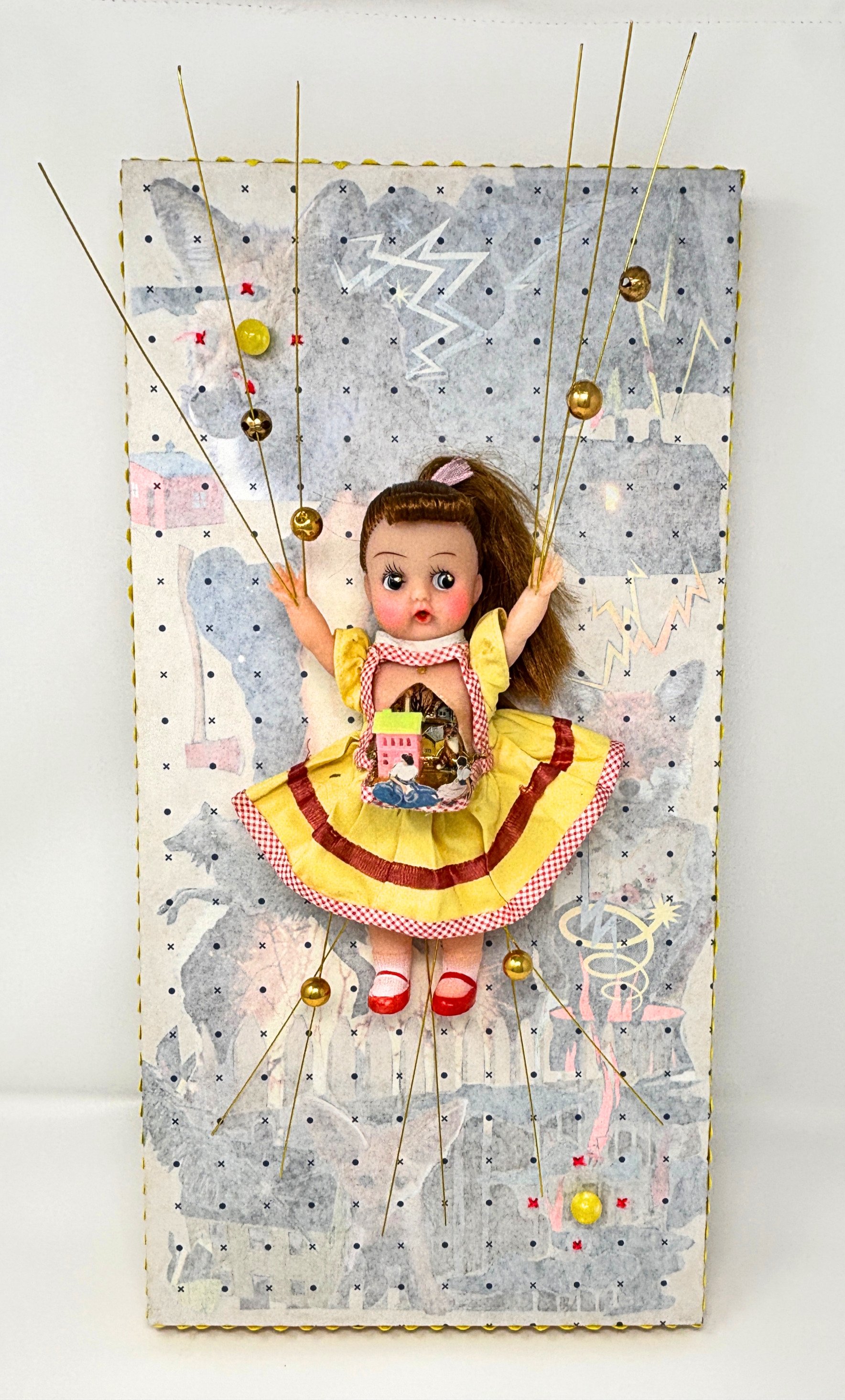 Chakra Notions: Central Command - Mixed Media & Found Objects - 10" x 20 "x 3" - 2026